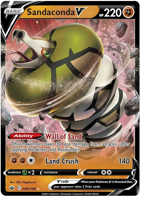 Sandaconda V Ultra Rare #089/198 Pokemon Sword & Shield Chilling Reign