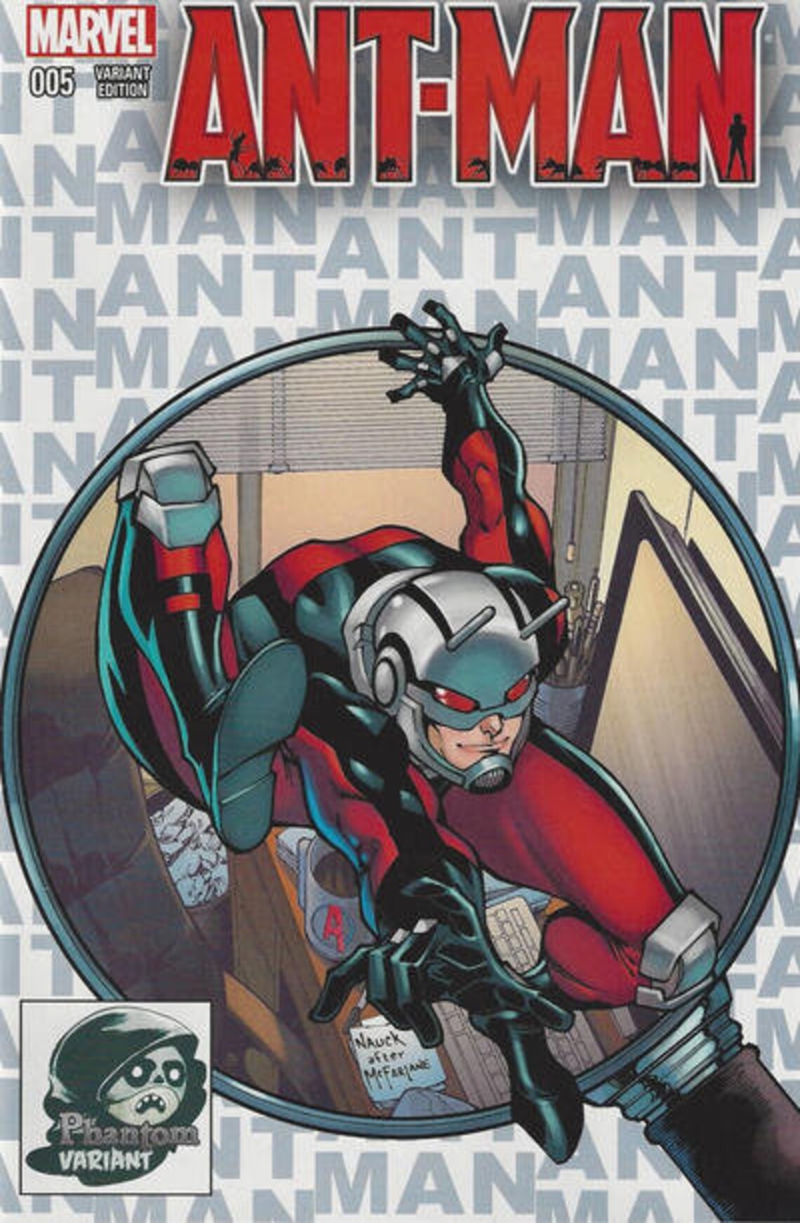 ANT-MAN # 005 PHANTOM VARIANT EDITION HOMAGE SPIDER-MAN 300 COVER MARVEL COMIC BOOK 2015