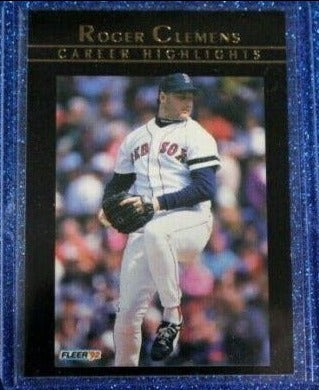1992 FLEER BASEBALL ROGER CLEMENS CAREER HIGHLIGHTS # 9 BOSTON RED SOX