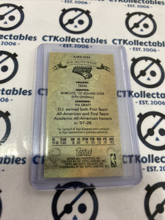 2009/10 Topps Treasury DJ Augustin Rip Card Mini RC Auto SSP RARE Bobcats