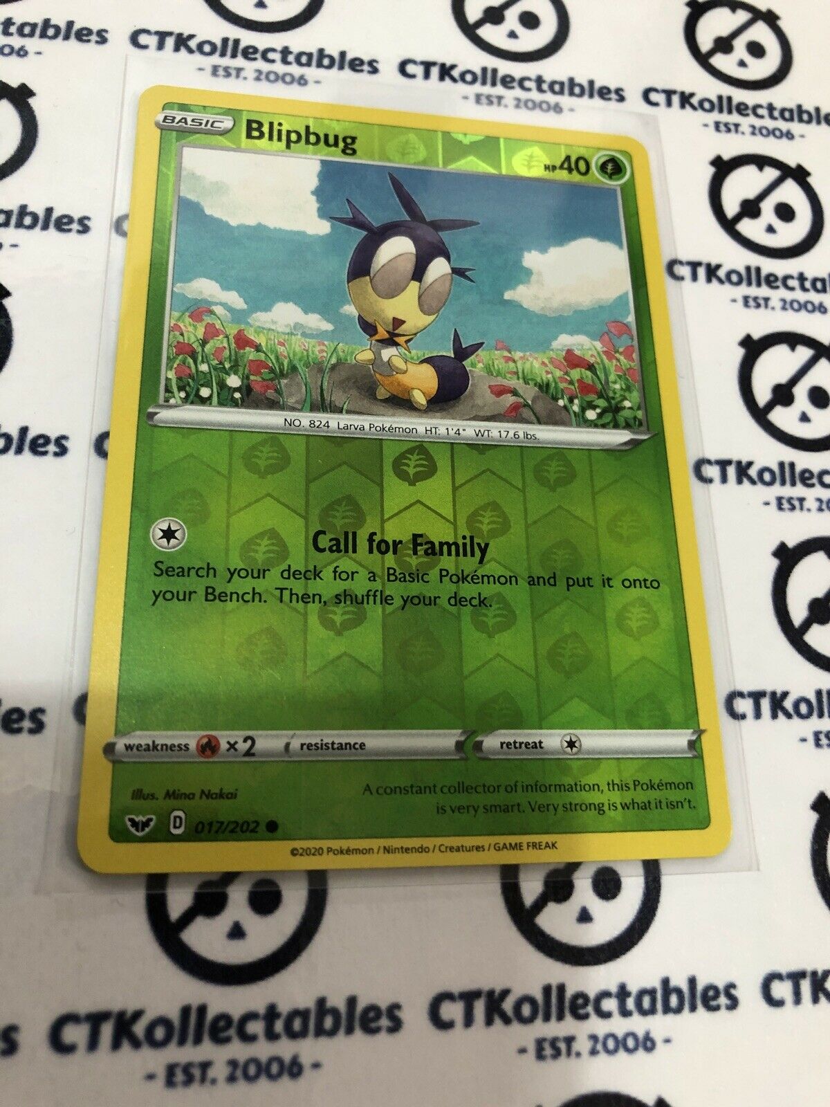 blipbug pokemon card Blipbug Reverse Holo #017/202 Common Pokémon Card Sword & Shield – CTKollectables