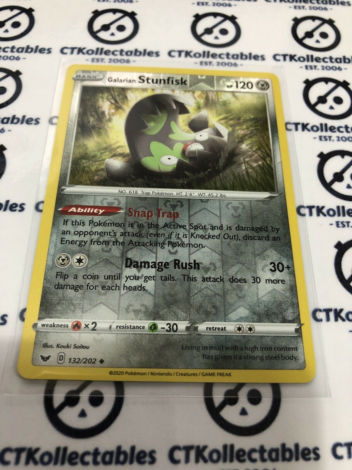 Galarian Stunfisk Reverse Holo #132/202 Uncommon Pokmon Card Sword & CTKollectables Galarian Stunfisk Reverse Holo #132/202 Uncommon Pokmon Card Sword & CTKollectables