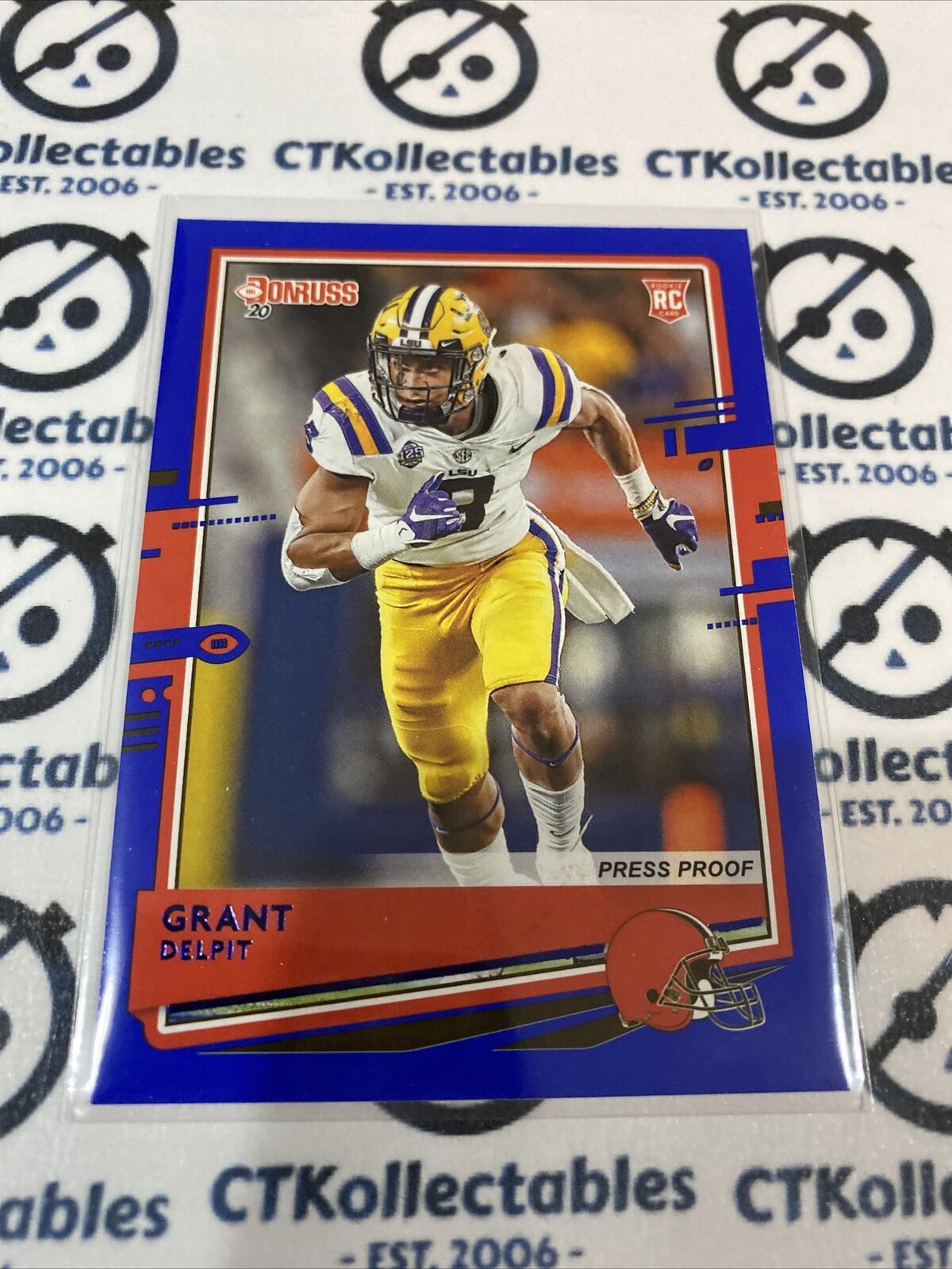 2020 NFL Donruss Blue Press Proof Grant Delpit RC #272 Browns