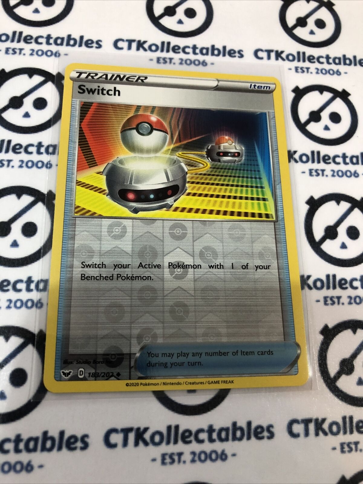 pokemon switch trainer card Switch Trainer Reverse Holo #183/202 Uncommon Pokémon Card Sword & Shi – CTKollectables