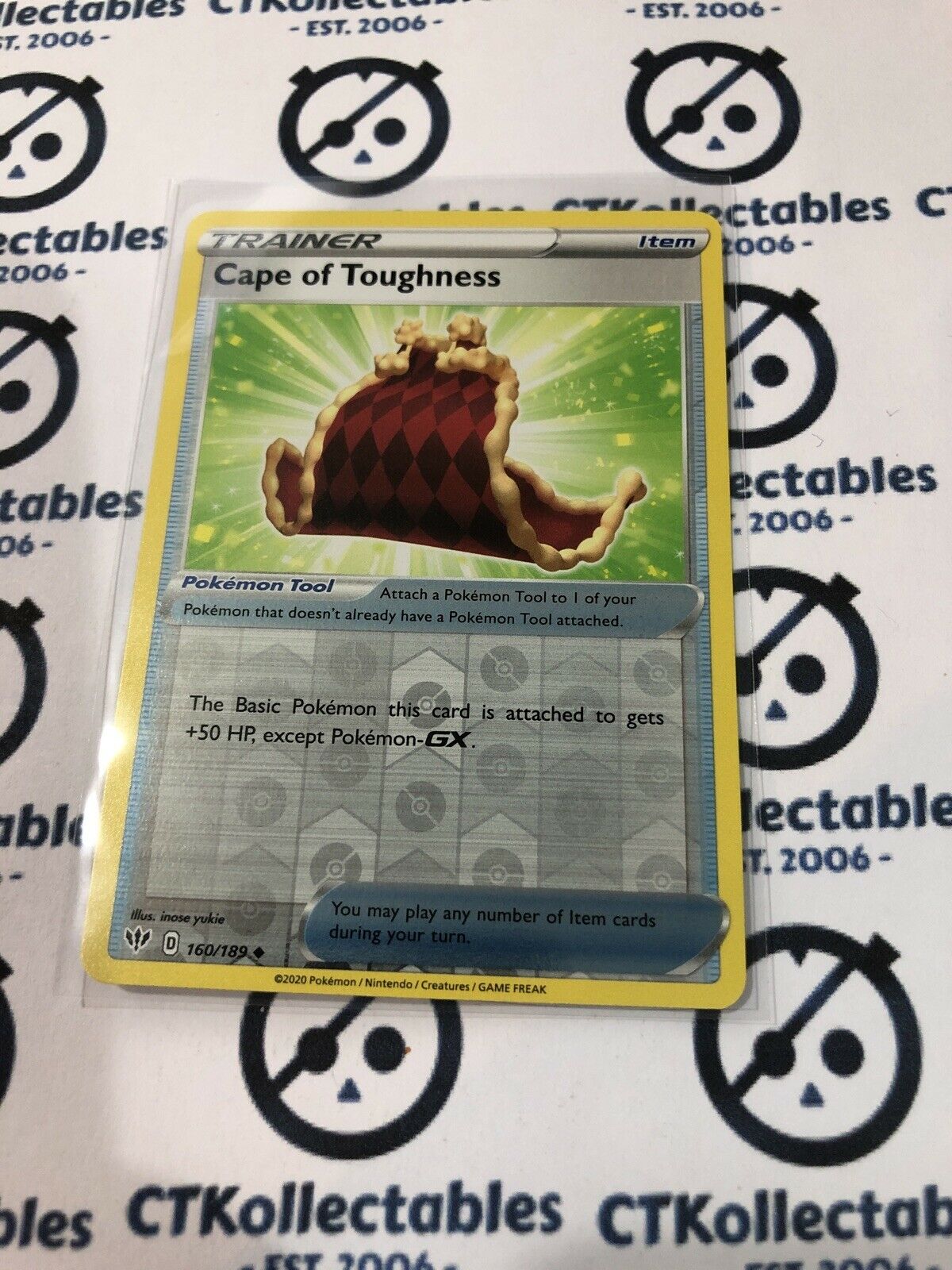 Cape Of Toughness #160/189 Reverse Holo Pokémon Card S&S Darkness Ablaze