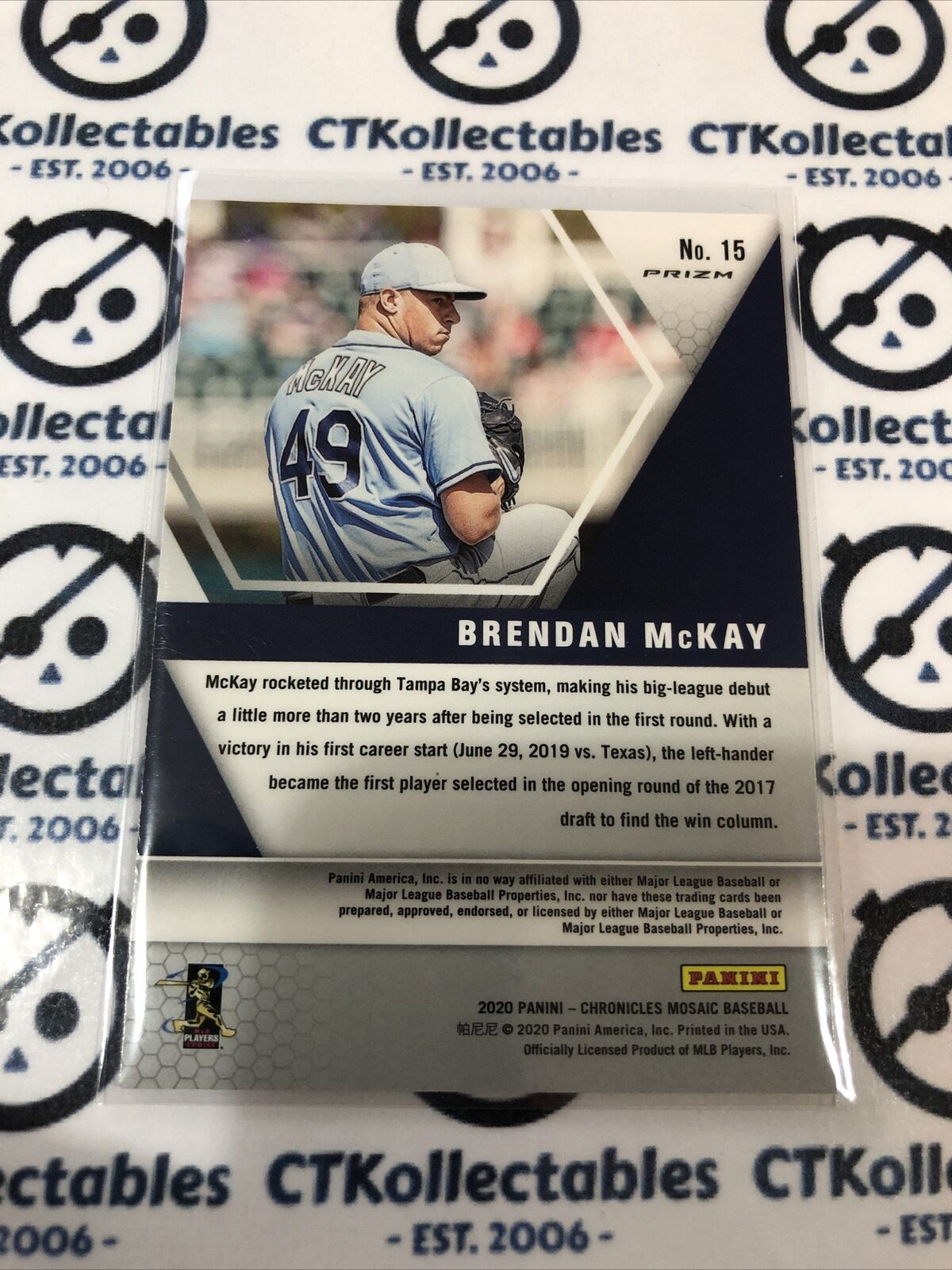2020 Chronicles Baseball Mosaic Brendan McKay Silver Prizm #15 Tampa Bay