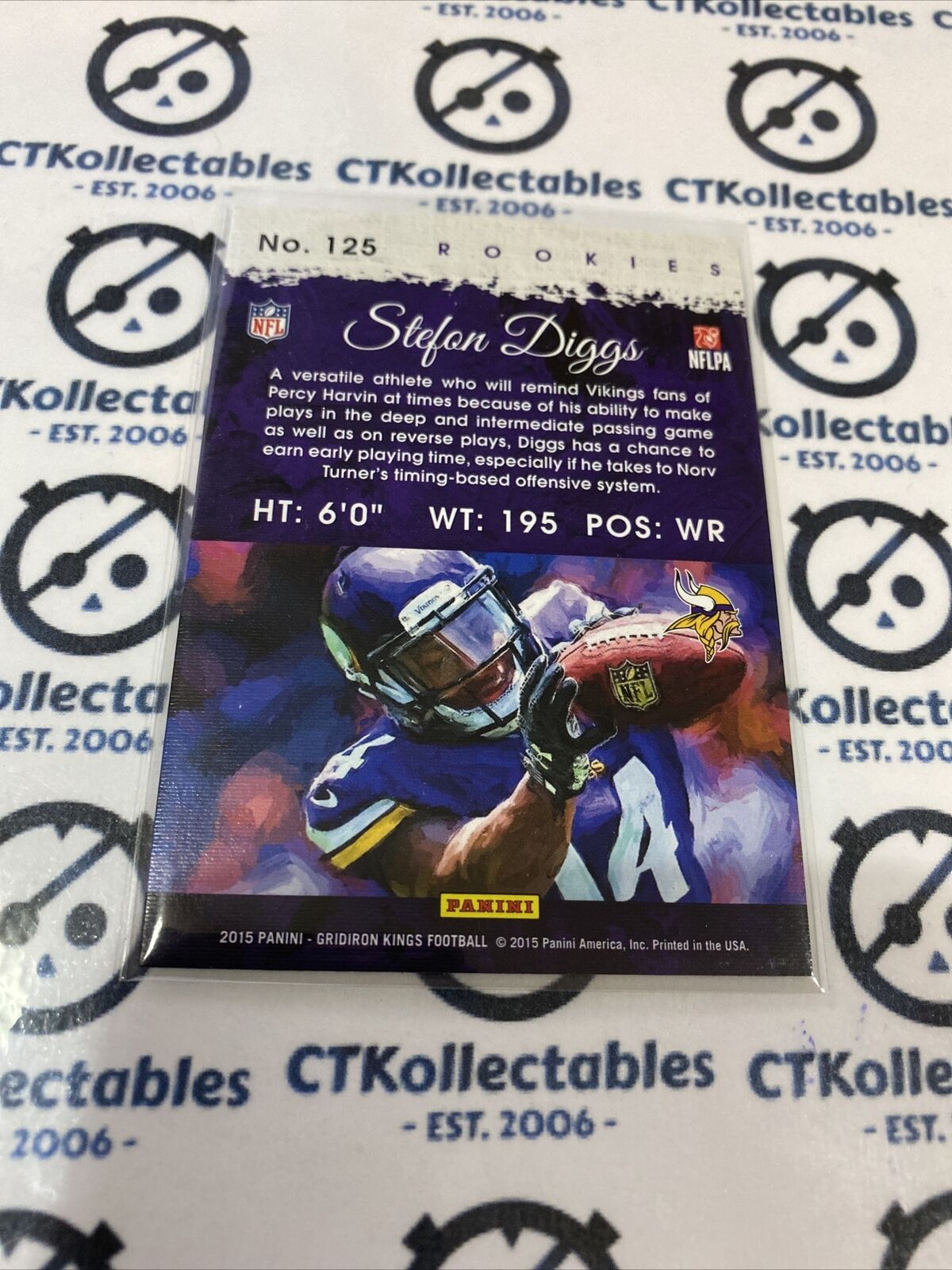 2015 NFL Gridiron Kings Stefon Diggs RC #125 Brown Framed Vikings