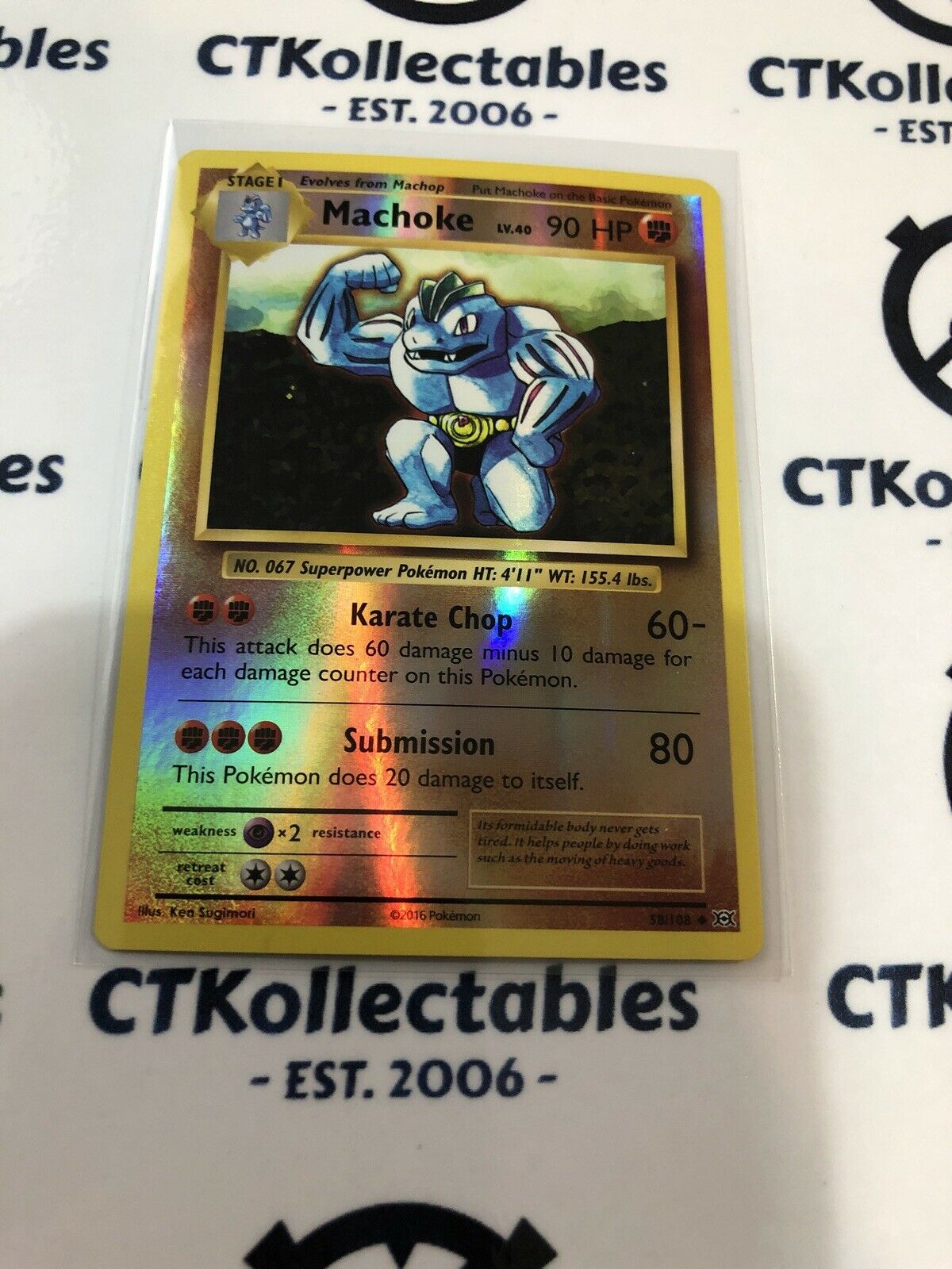 Machoke Reverse Holo #58/108 Uncommon Pokmon Card XY EVOLUTIONS CTKollectables Machoke Reverse Holo #58/108 Uncommon Pokmon Card XY EVOLUTIONS CTKollectables
