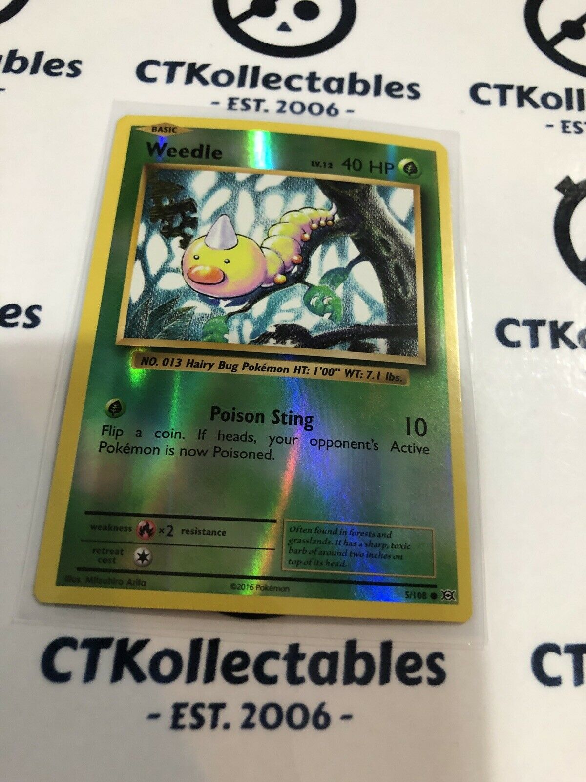 weedle pokemon card Weedle Reverse Holo #5/108 Common Pokémon Card XY EVOLUTIONS – CTKollectables