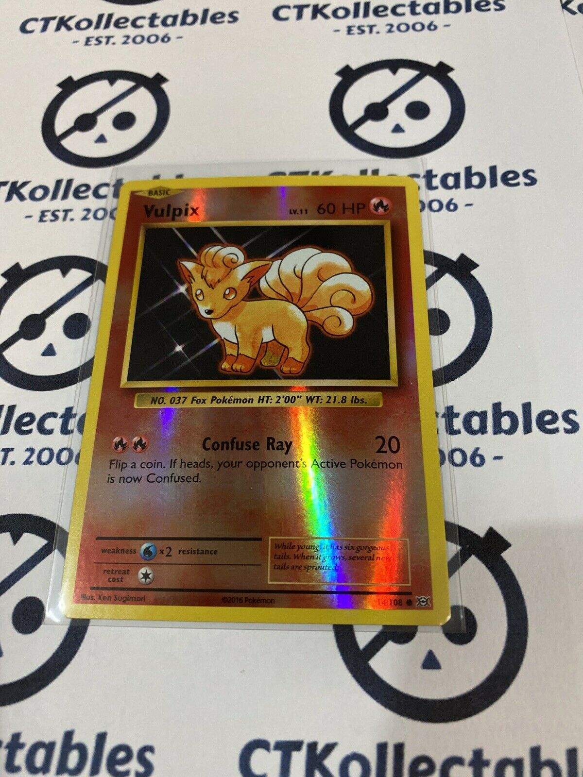 Vulpix Reverse Holo #14/108 Common Pokmon Card XY EVOLUTIONS Vulpix Reverse Holo #14/108 Common Pokmon Card XY EVOLUTIONS