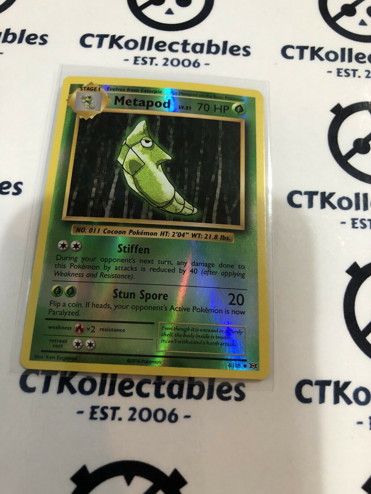 Metapod Reverse Holo #4/108 Common Pokémon Card XY EVOLUTIONS
