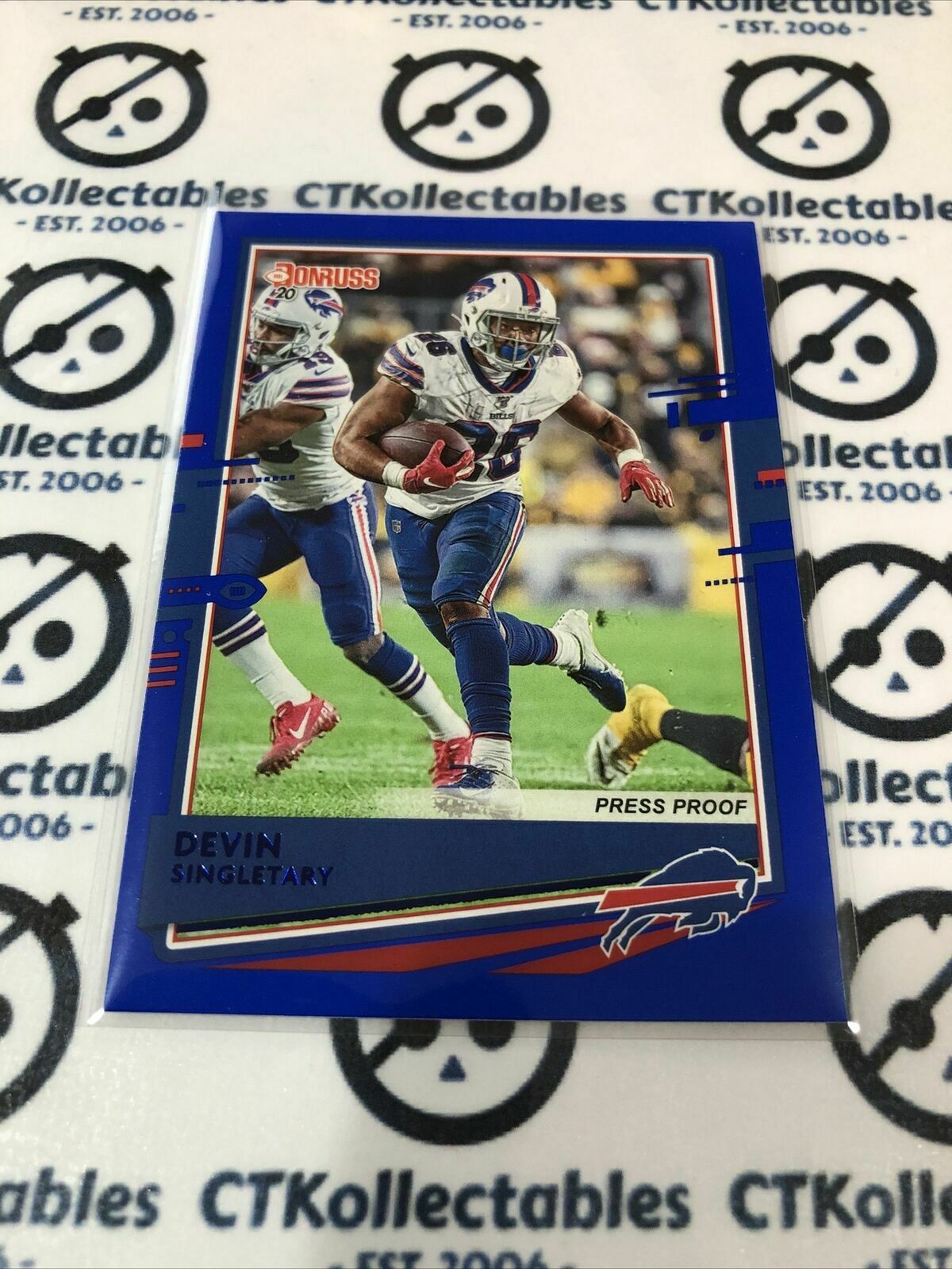 2020 NFL Donruss Press Proof Blue #42 Devin Singletary