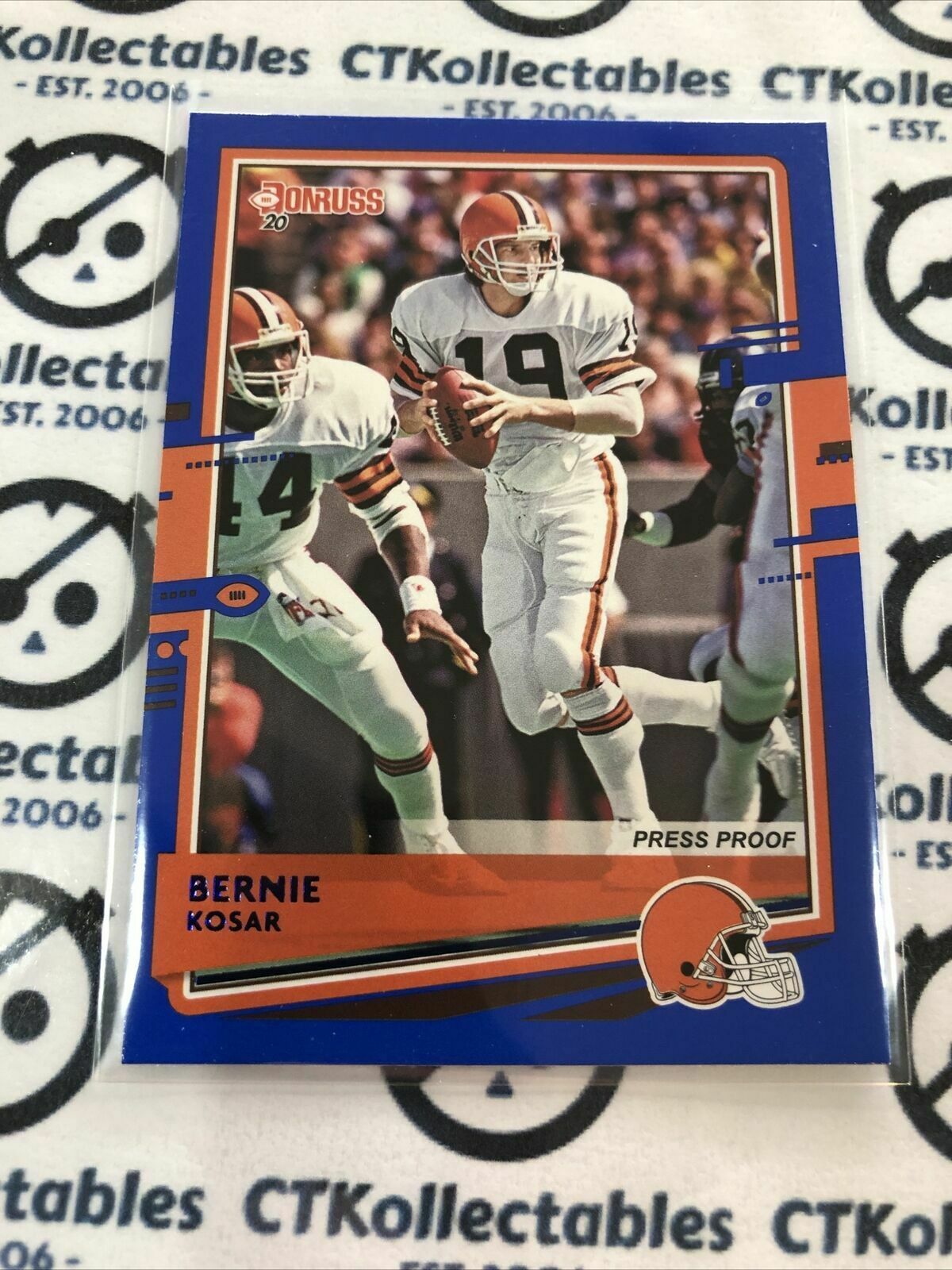 2020 NFL Donruss Press Proof Blue #77 Bernie Kosar