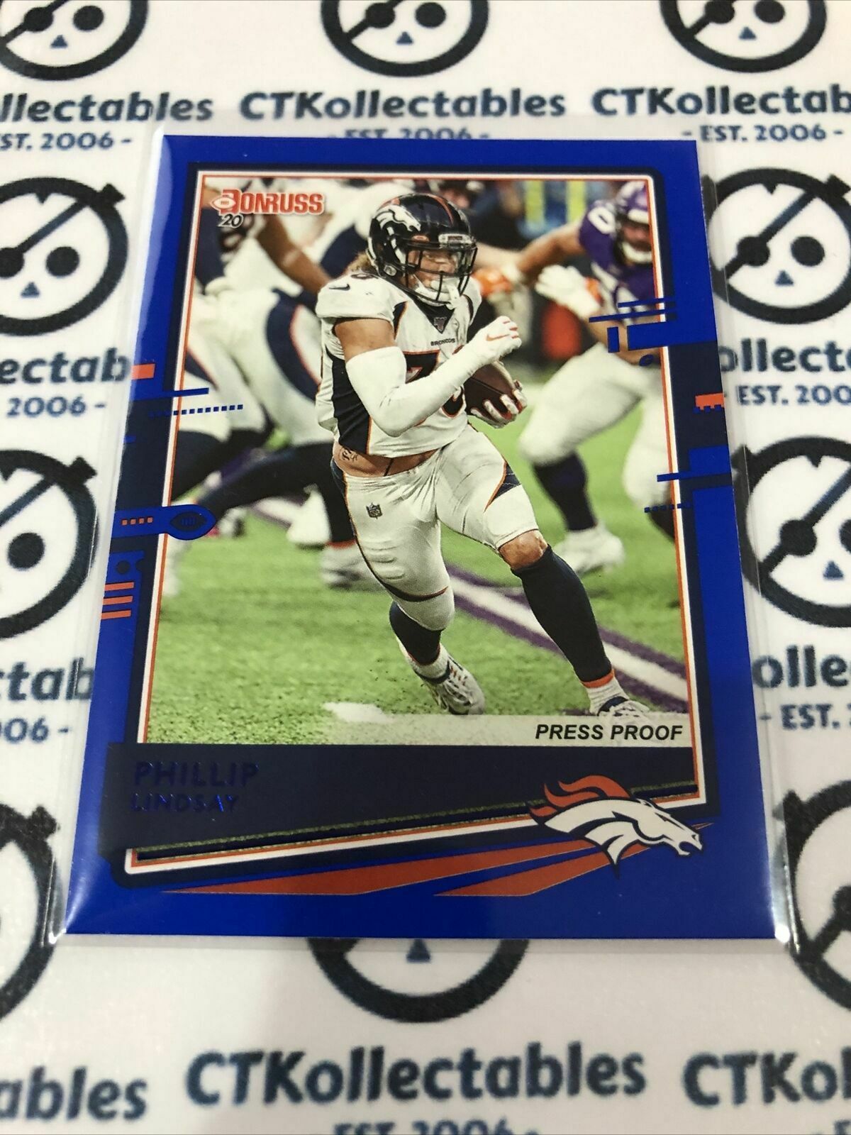2020 NFL Donruss Press Proof Blue #88 Phillip Lindsay