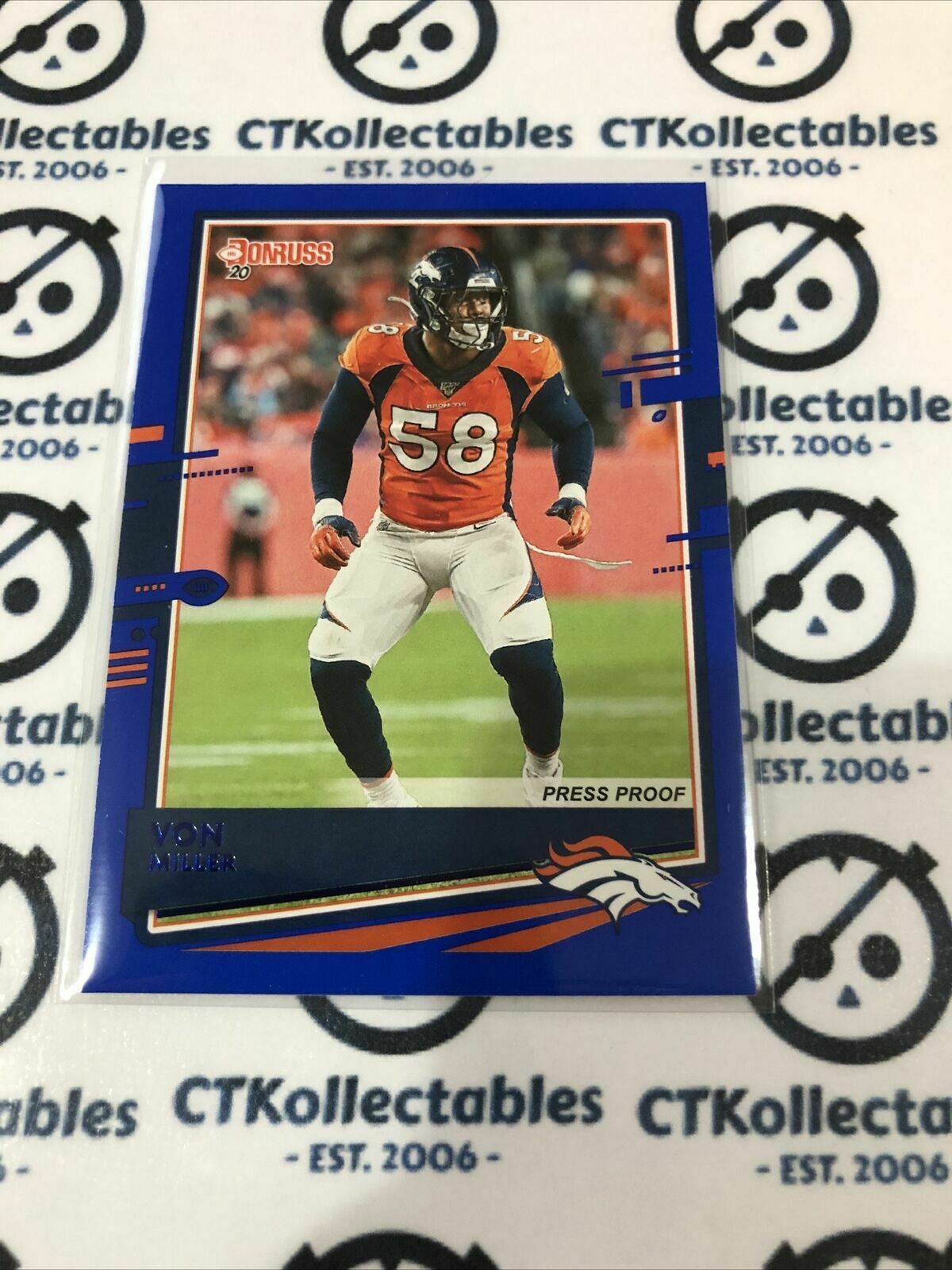 2020 NFL Donruss Press Proof Blue #90 Von Miller Variation