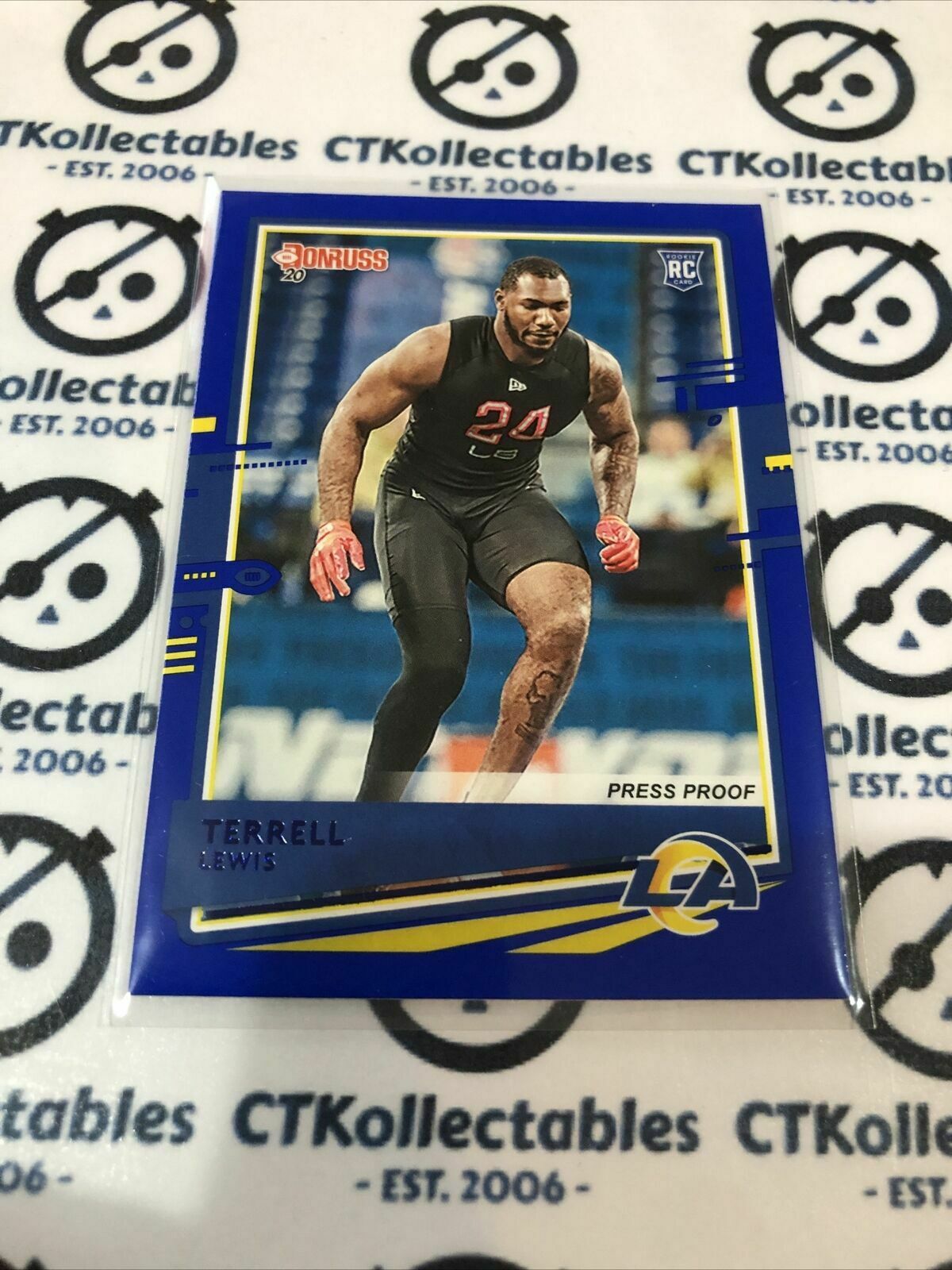 2020 NFL Donruss Press Proof Blue #291 Terrell Lewis RC