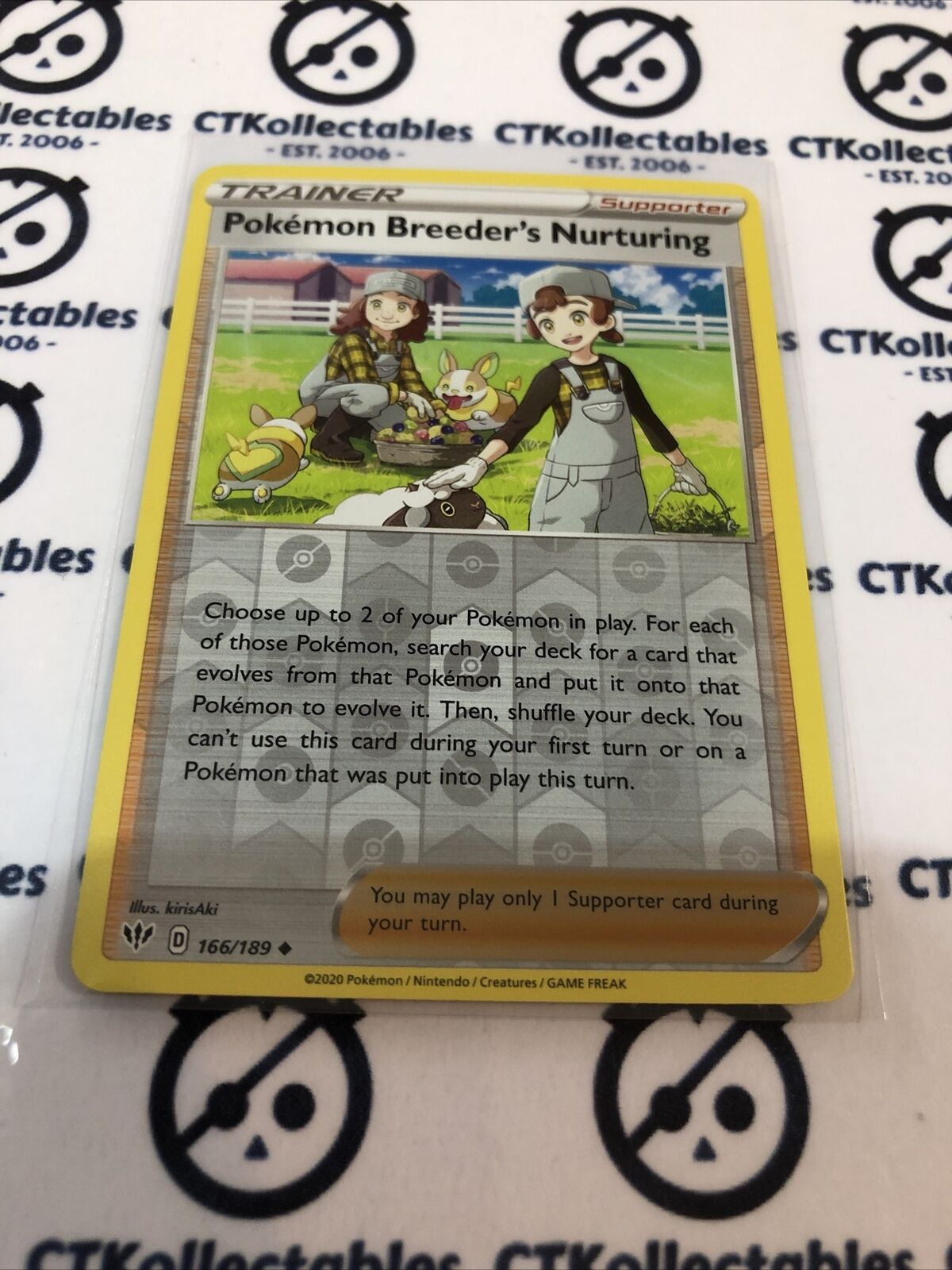 Pokemon Breeders Nurturing #163/189 Reverse Holo Pokémon Card S&S Darkness Ablaze