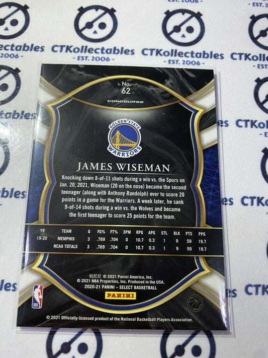 2020-21 Panini NBA Select blue James Wiseman Concourse RC #62