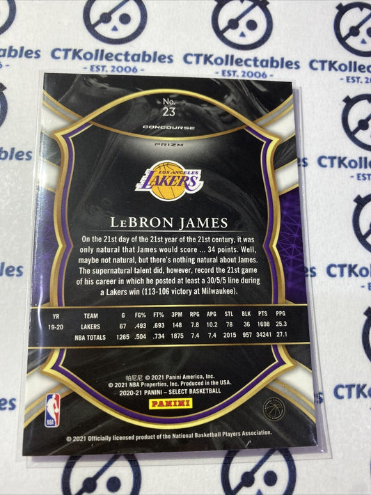 2020-21 Panini NBA Select Lebron James Concourse Red White Orange #23 Lakers