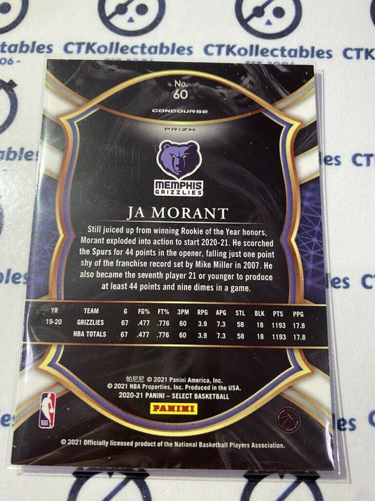 2020-21 Panini NBA Select Ja Morant Blue Silver Prizm #60 Grizzlies