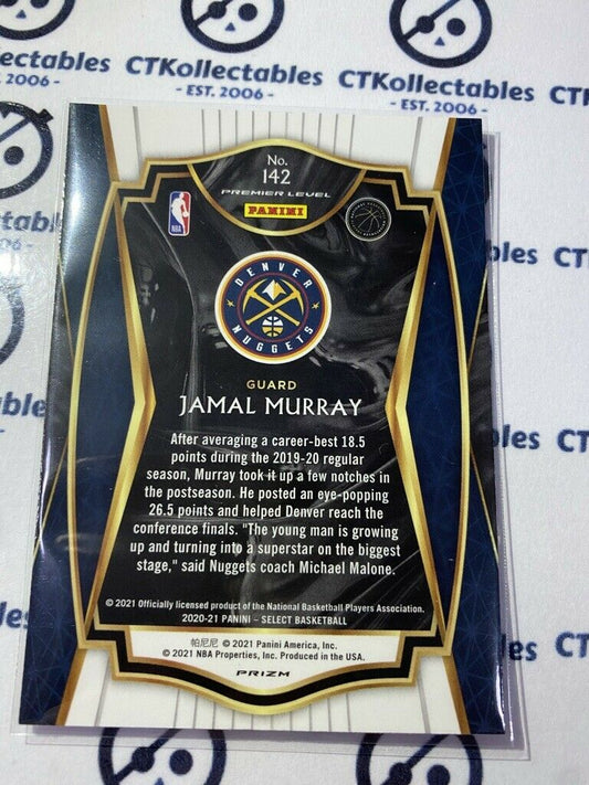 2020-21 Panini NBA Select Jamal Murray Blue Silver Prizm Premier #142 Nuggets