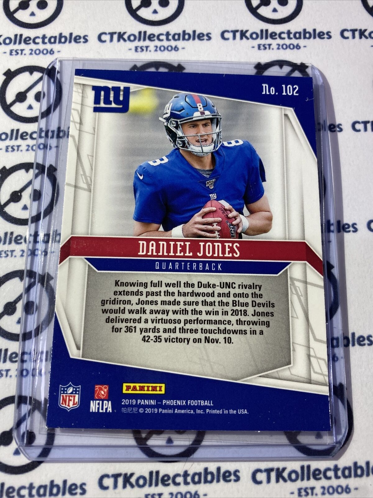 2019 NFL Panini Phoenix Daniel Jones RC #102 Silver Giants