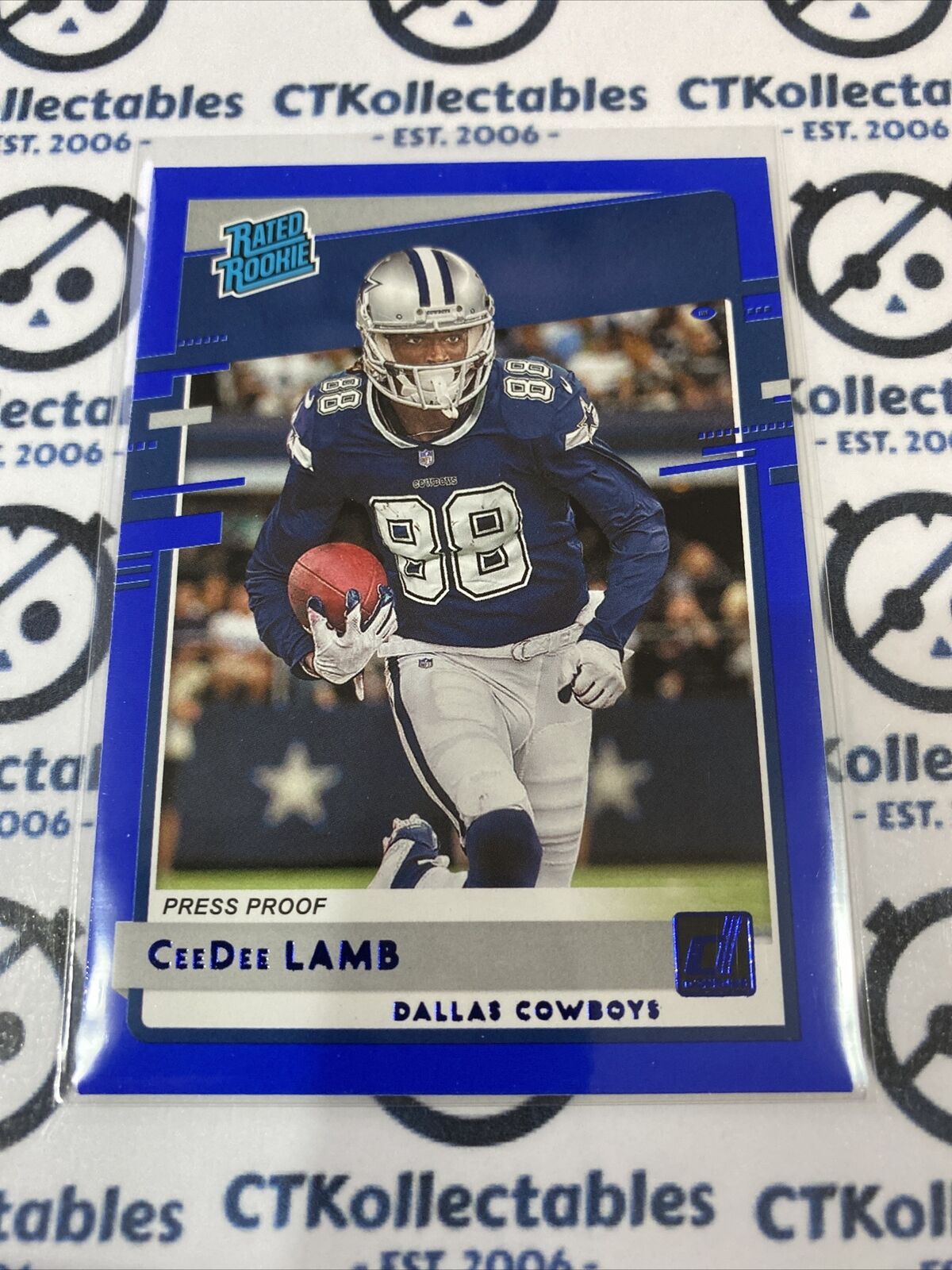 2020 NFL Donruss Blue Press Proof CeeDee Lamb Rated Rookie #306 Cowboys