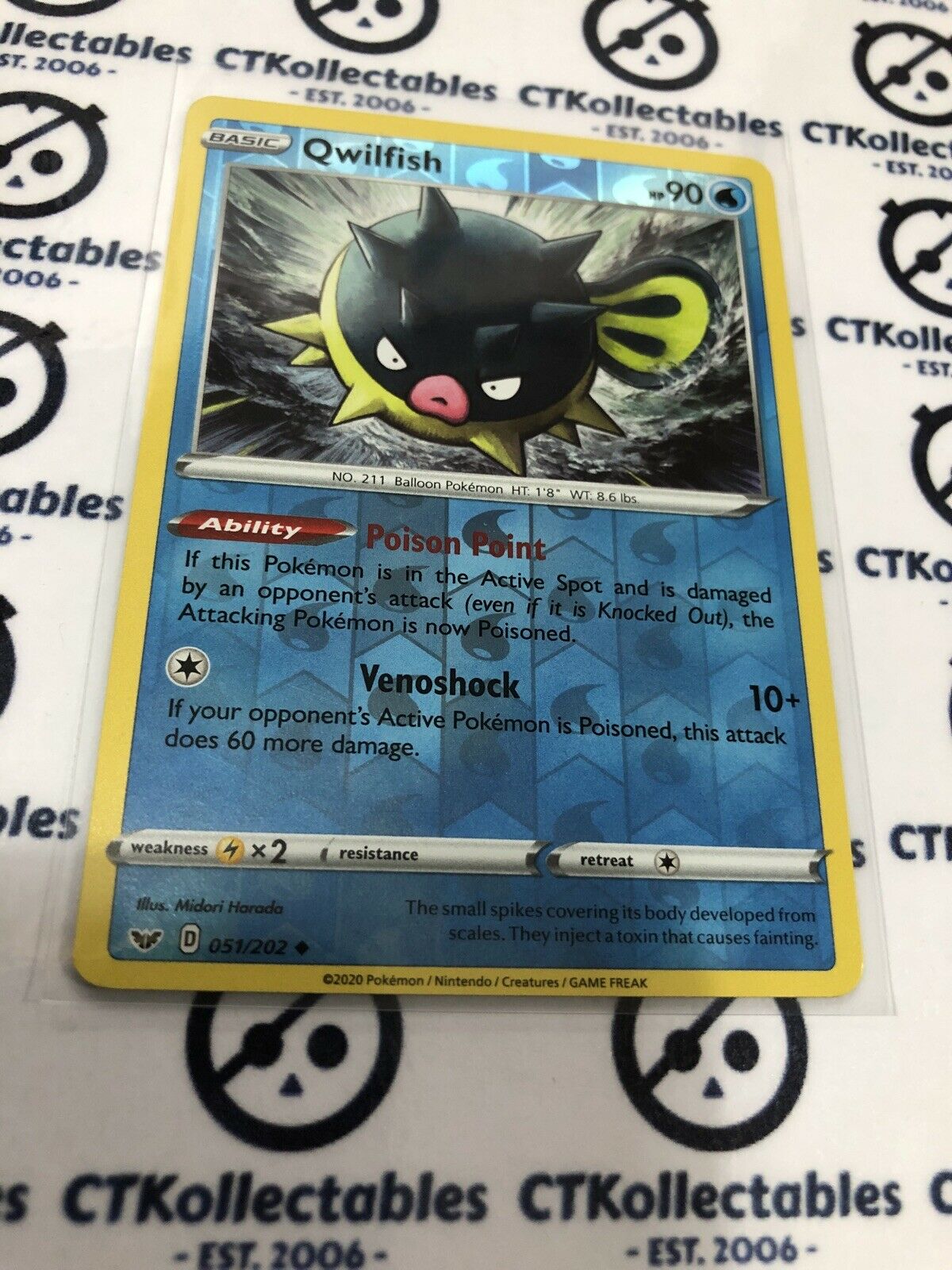 Qwilfish Reverse Holo #051/202 Uncommon Pokémon Card Sword & Shield