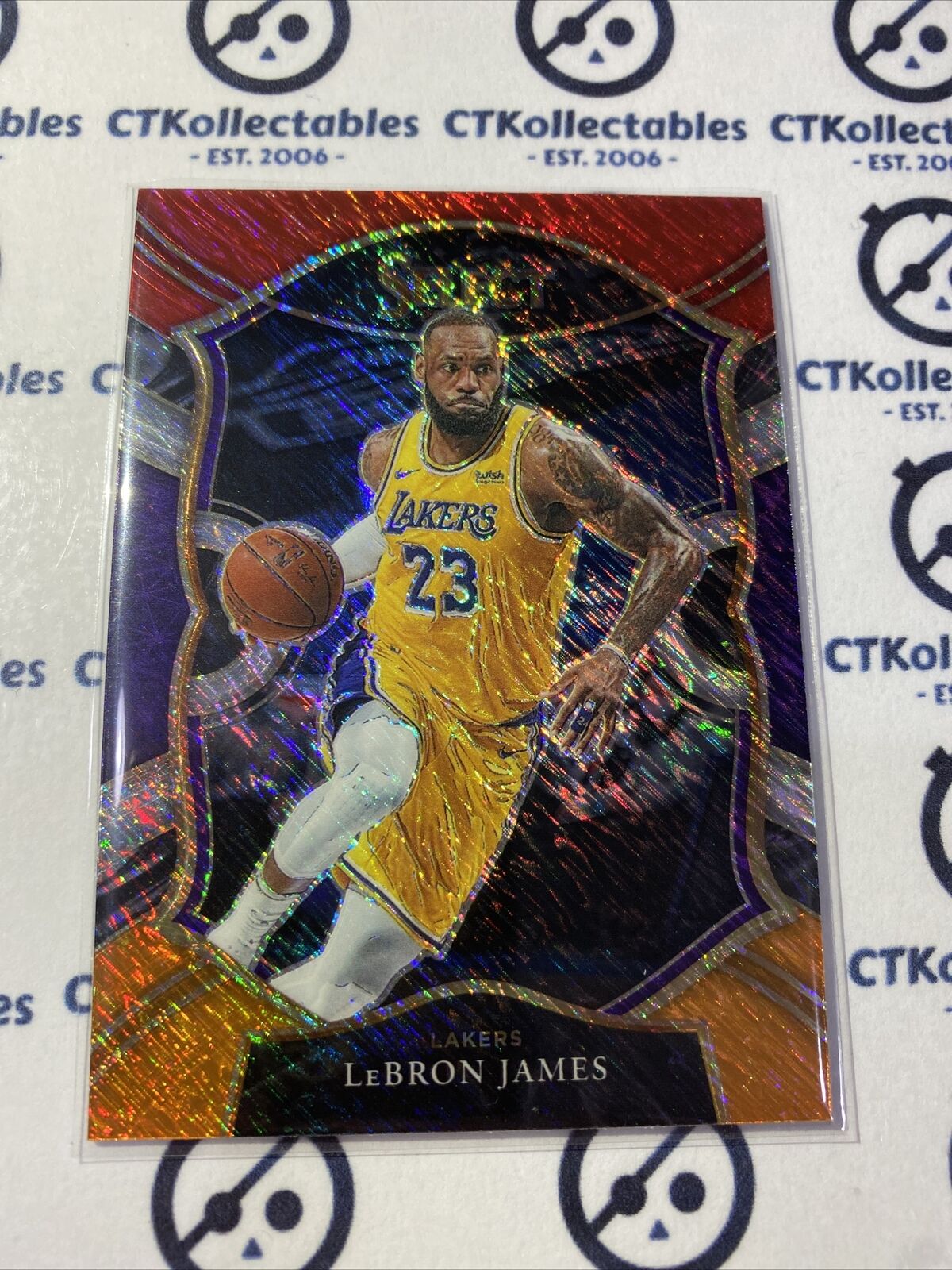 2020-21 Panini NBA Select Lebron James Concourse Red White Orange #23 Lakers