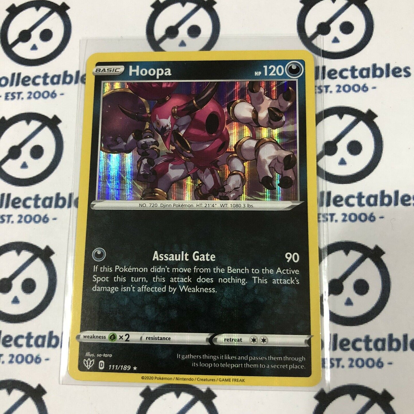Hoopa #111/189 Holo Rare Pokémon Card Sword & Shield Darkness Ablaze