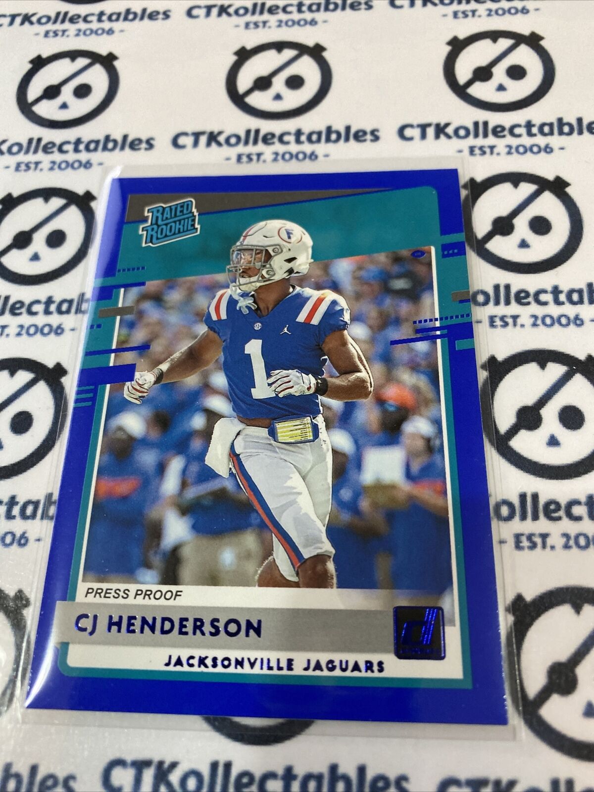Cj Henderson Blue Press Proof Rated Rookie #348 2020 NFL Donruss