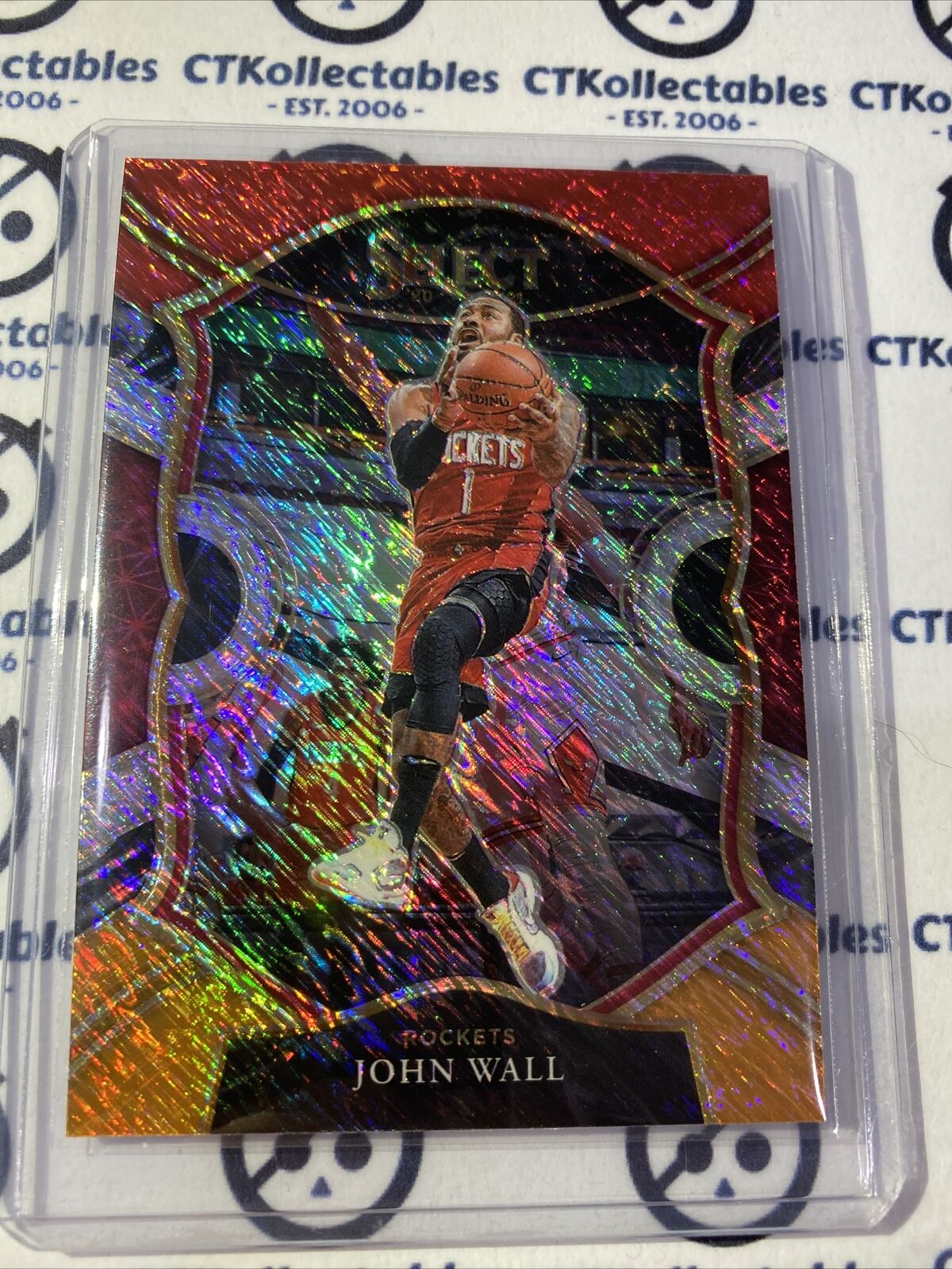 2020-21 Panini NBA Select John Wall Concourse Red White Orange #31 Rockets