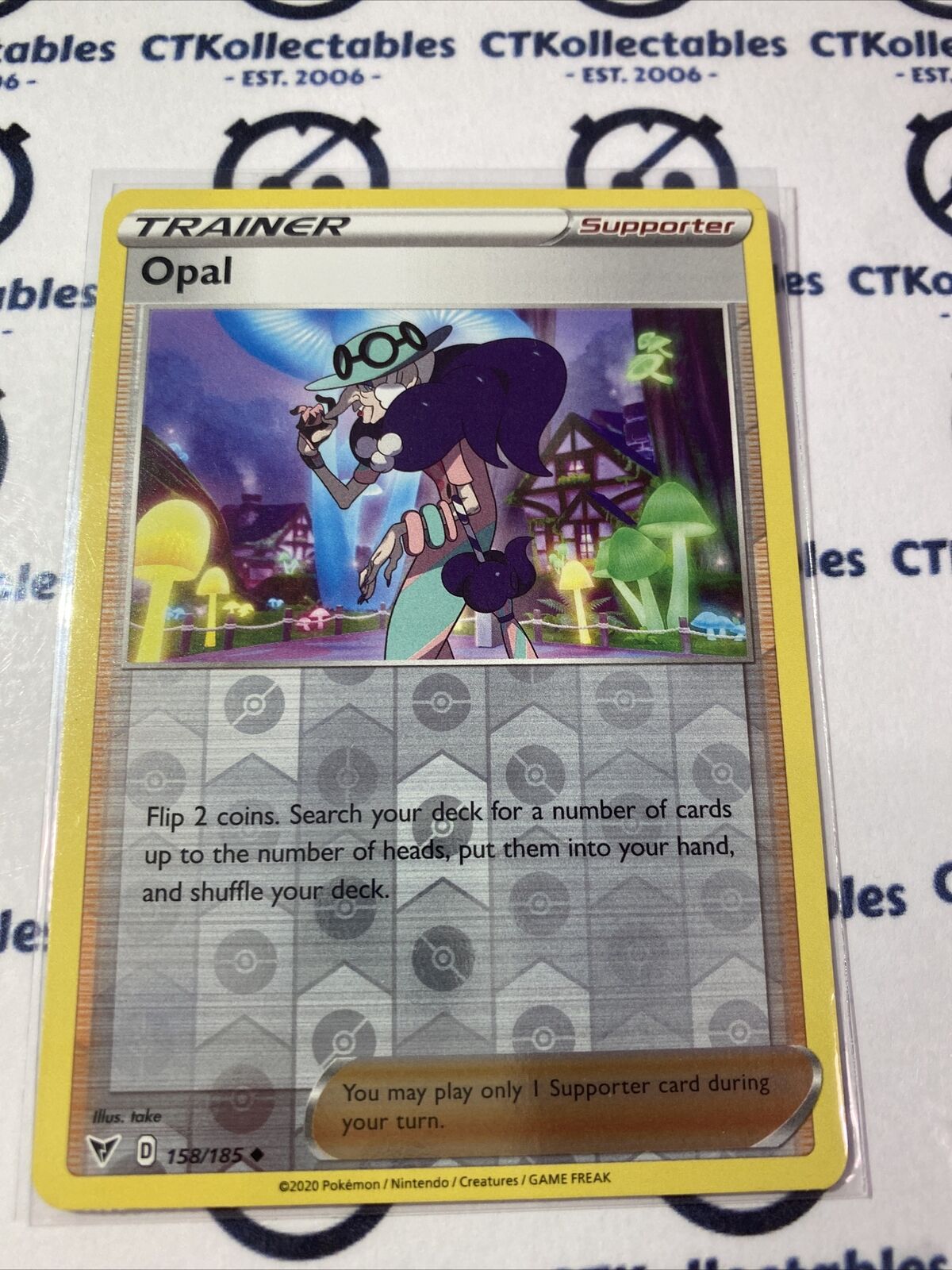 Opal Trainer Reverse Holo #158/185 Pokémon Card Vivid Voltage –  CTKollectables