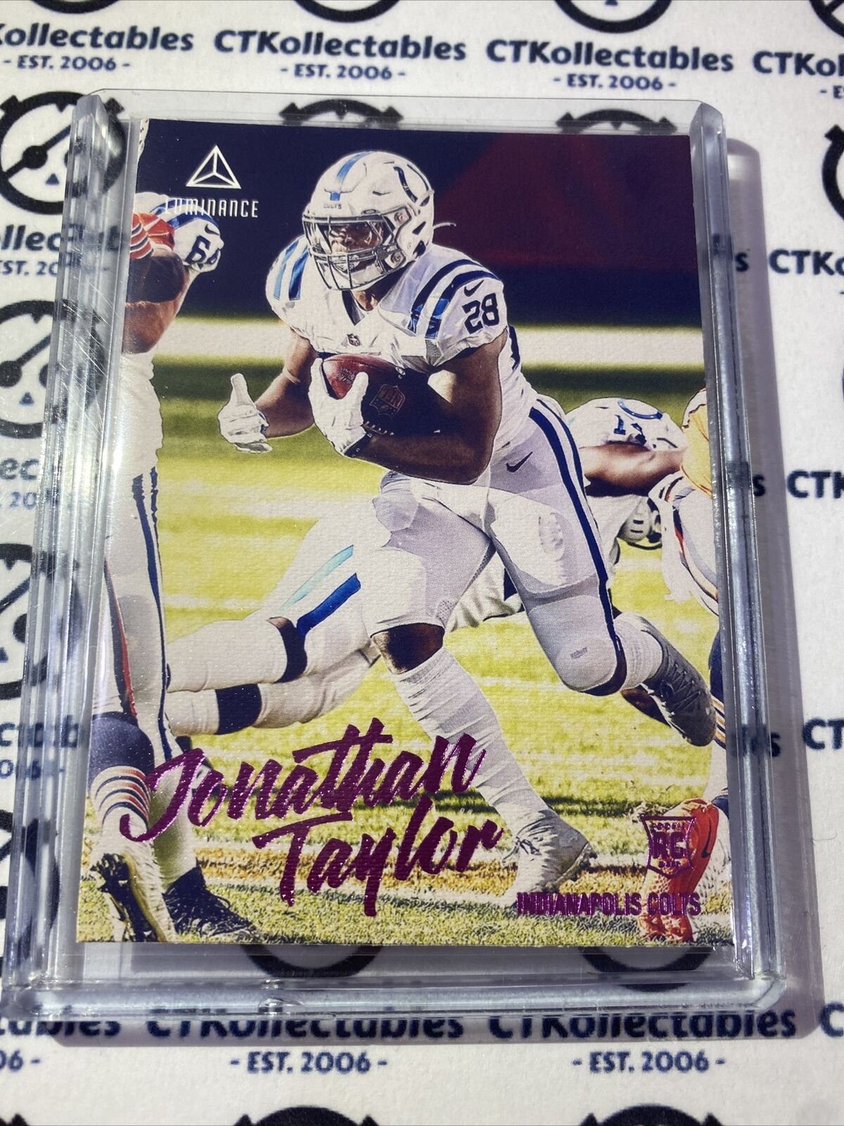 2020 NFL Chronicles Luminance Jonathan Taylor Pink RC #215 Colts