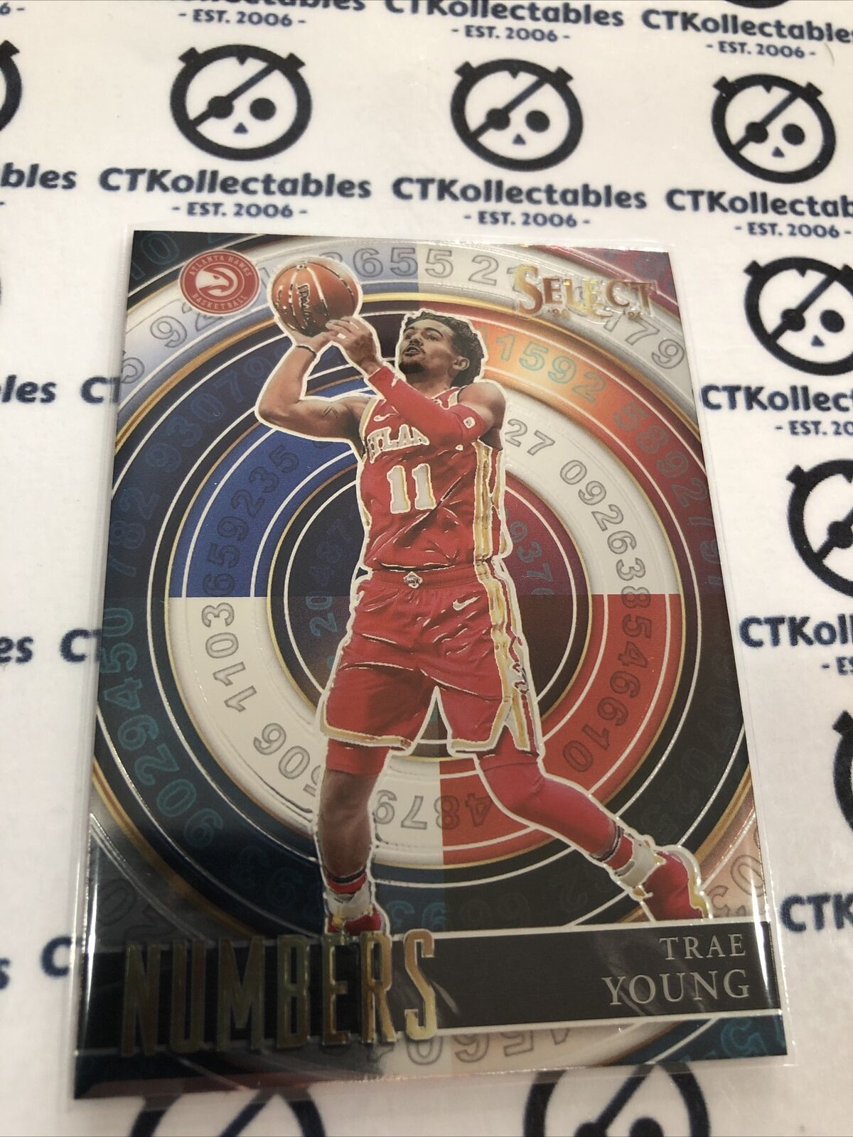2020-21 Panini NBA Select Numbers Trae Young #14 Hawks