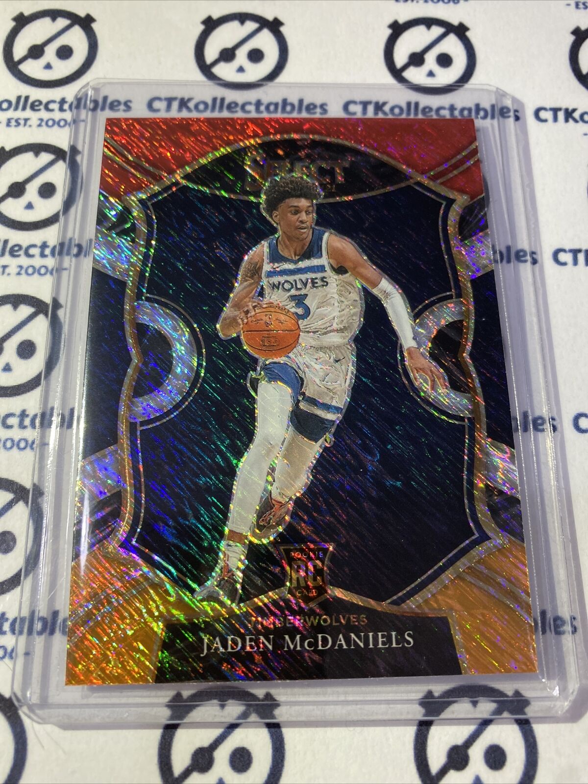 2020-21 Panini NBA Select Jaden McDaniels RC Concourse Red White Orange #88