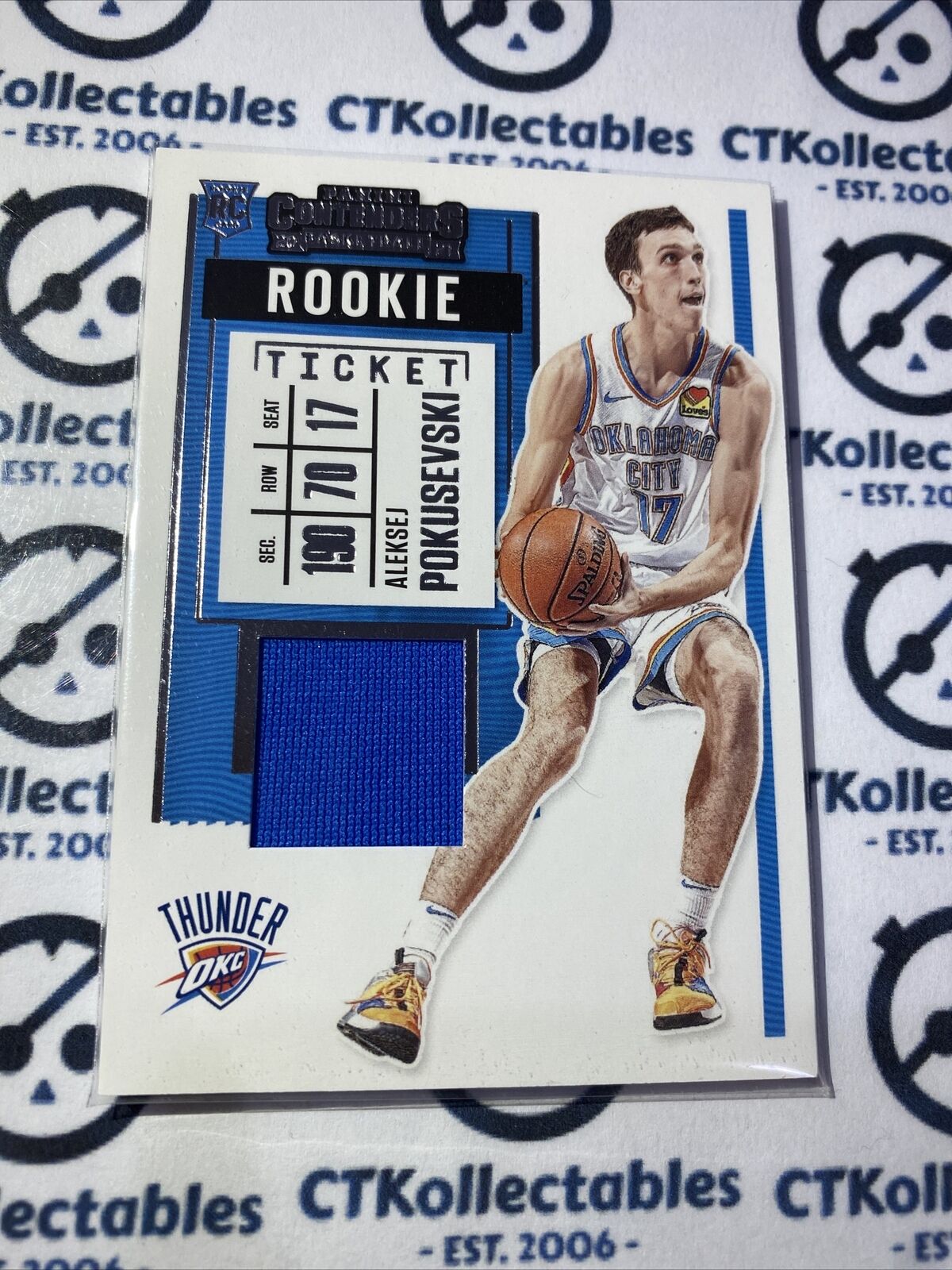 2020-21 NBA Contenders Aleksej Pokusevski Rookie Ticket Swatches OKC