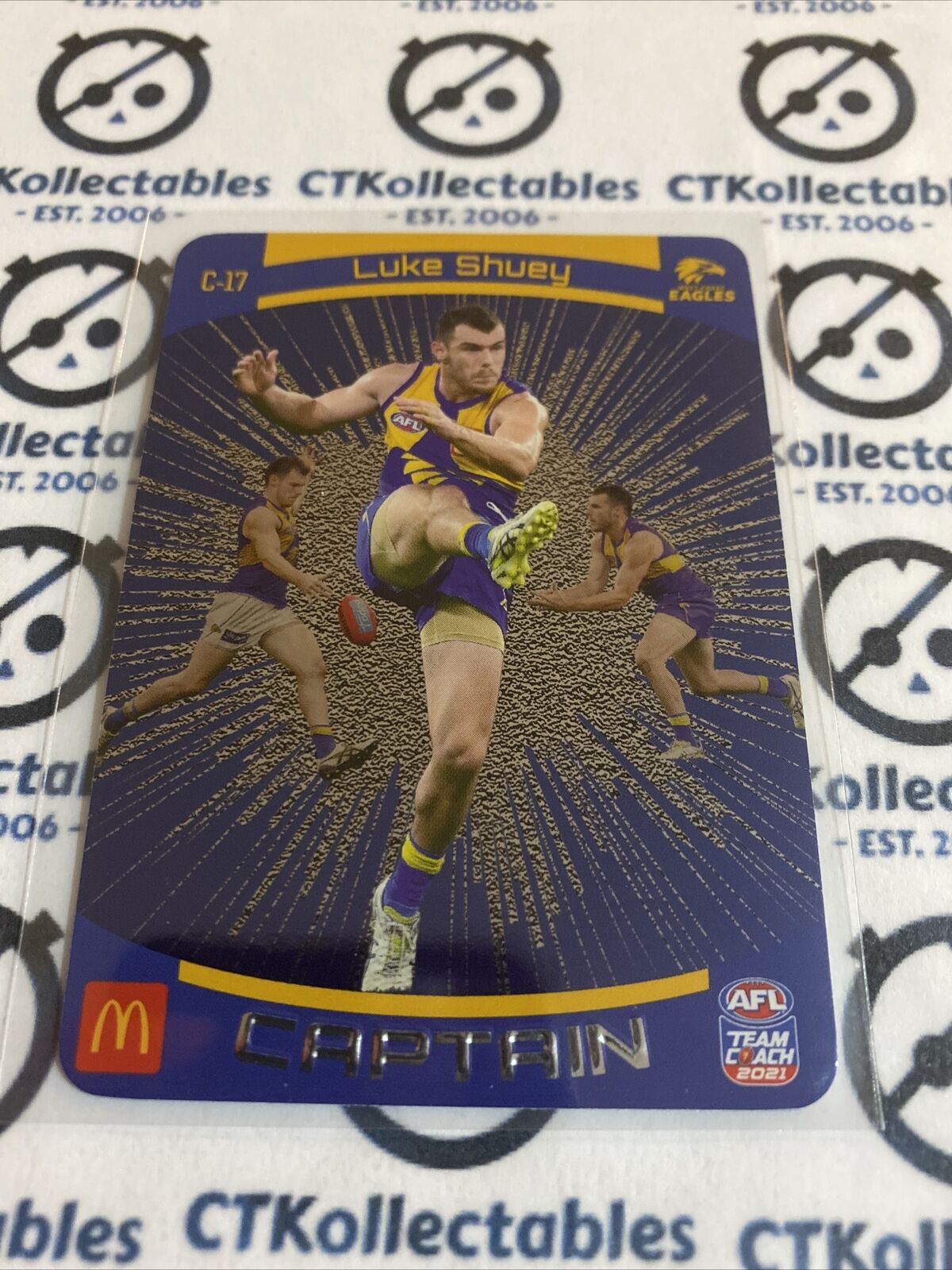 2021 AFL Teamcoach McDonalds Captain Luke Shuey #c-17 Eagles