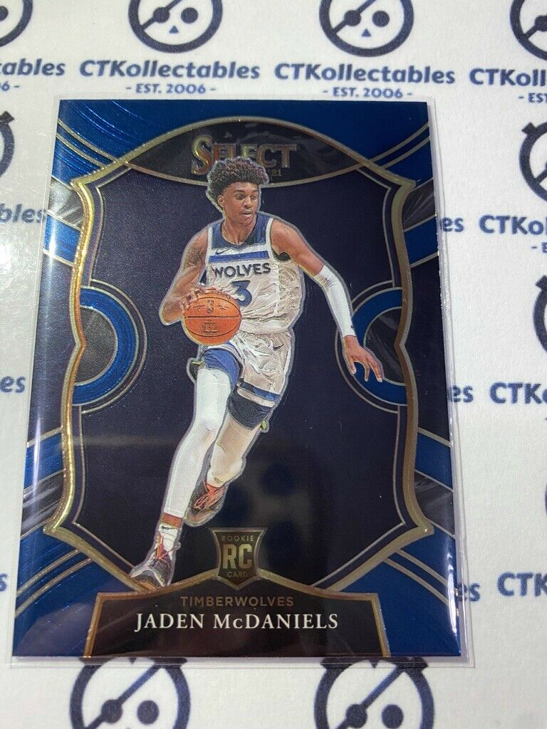 2020-21 Panini NBA Select Jaden McDaniels Blue RC Concourse #88 Timberwolves