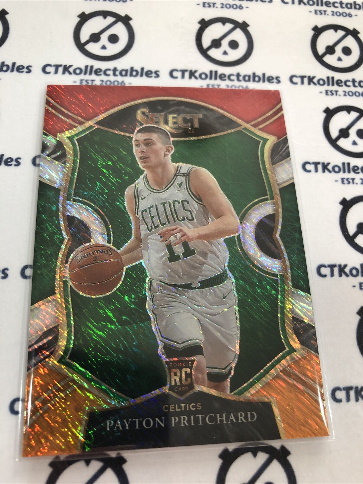 2020-21 Panini NBA Select Payton Pritchard RC Concourse Red White Orange #86