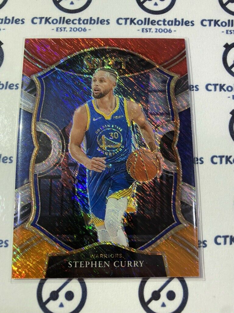 2020-21 Panini NBA Select Concourse Stephen Curry Red white orange #57 Prizm