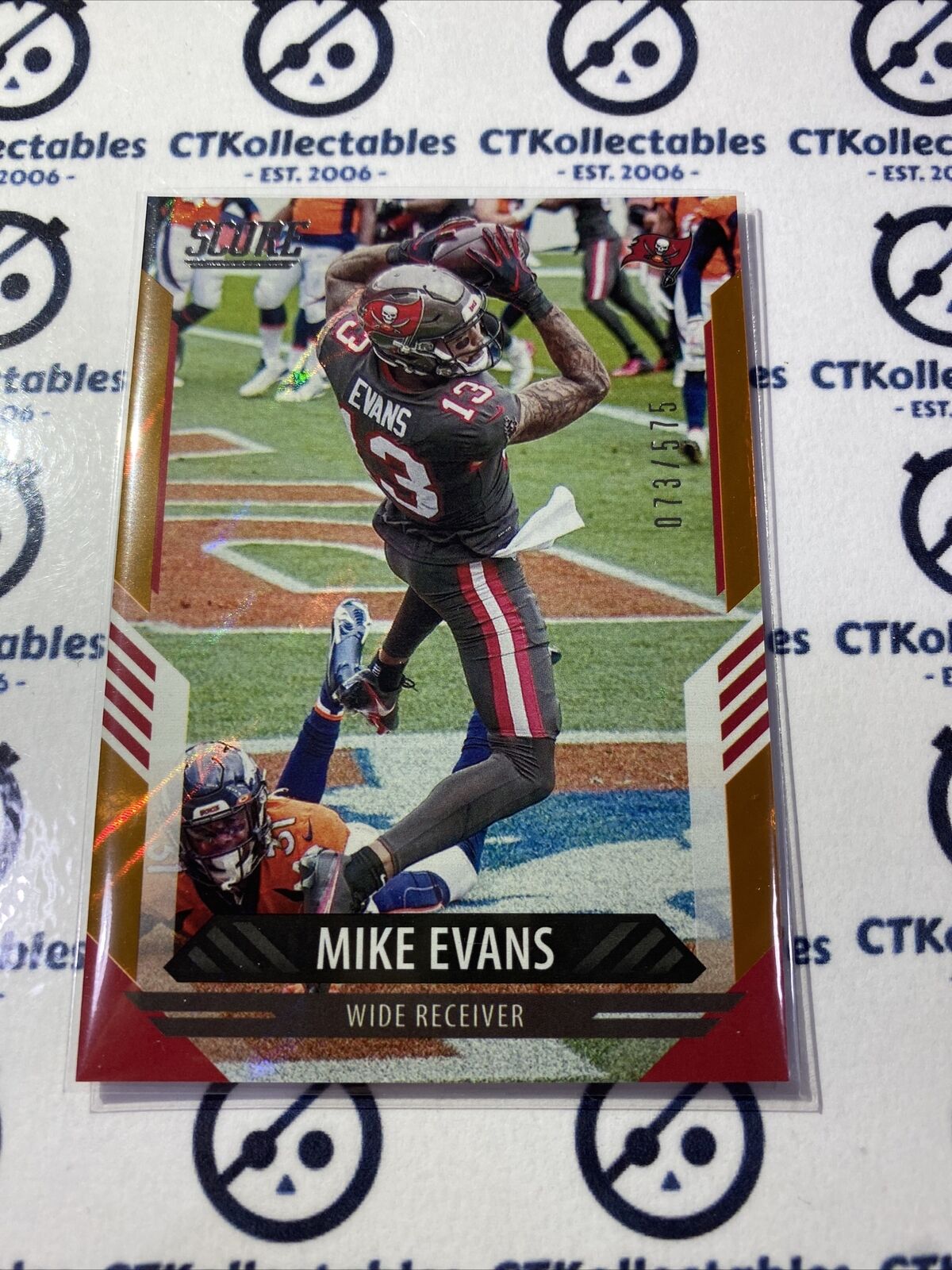 2021 NFL Score Mike Evans Orange Lava #073/575 Buccaneers
