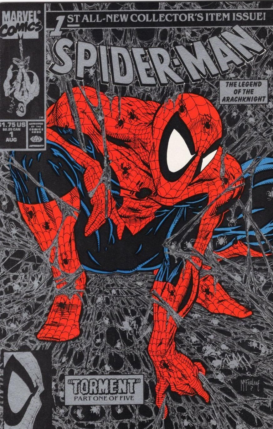 SPIDER-MAN # 1 TODD McFARLANE VARIANT EDITION SILVER MARVEL COMIC BOOK 1990