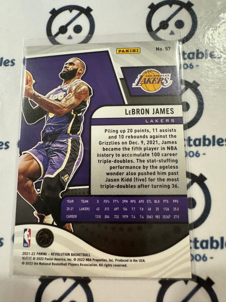 2021-22 NBA Panini Revolution LeBron James Base Card #57