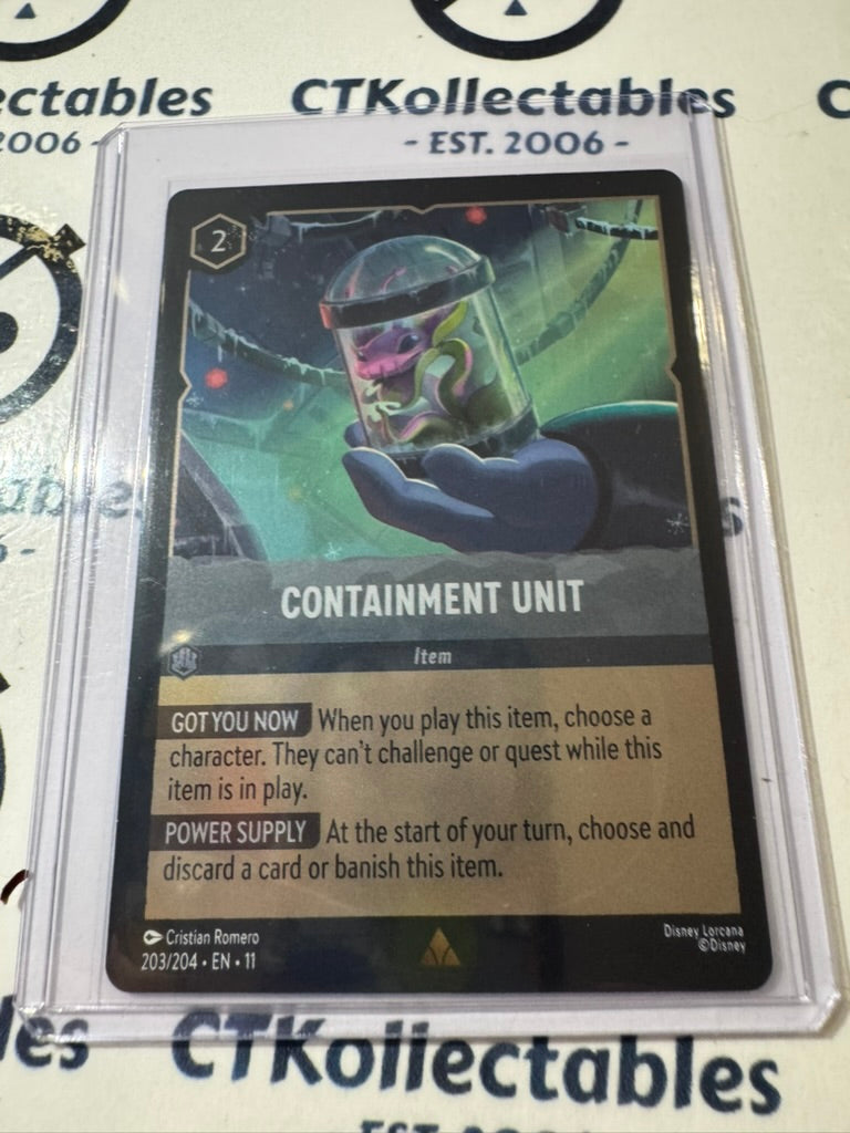 Disney Lorcana Winterspell 203/204 Containment Unit COLD FOIL Rare
