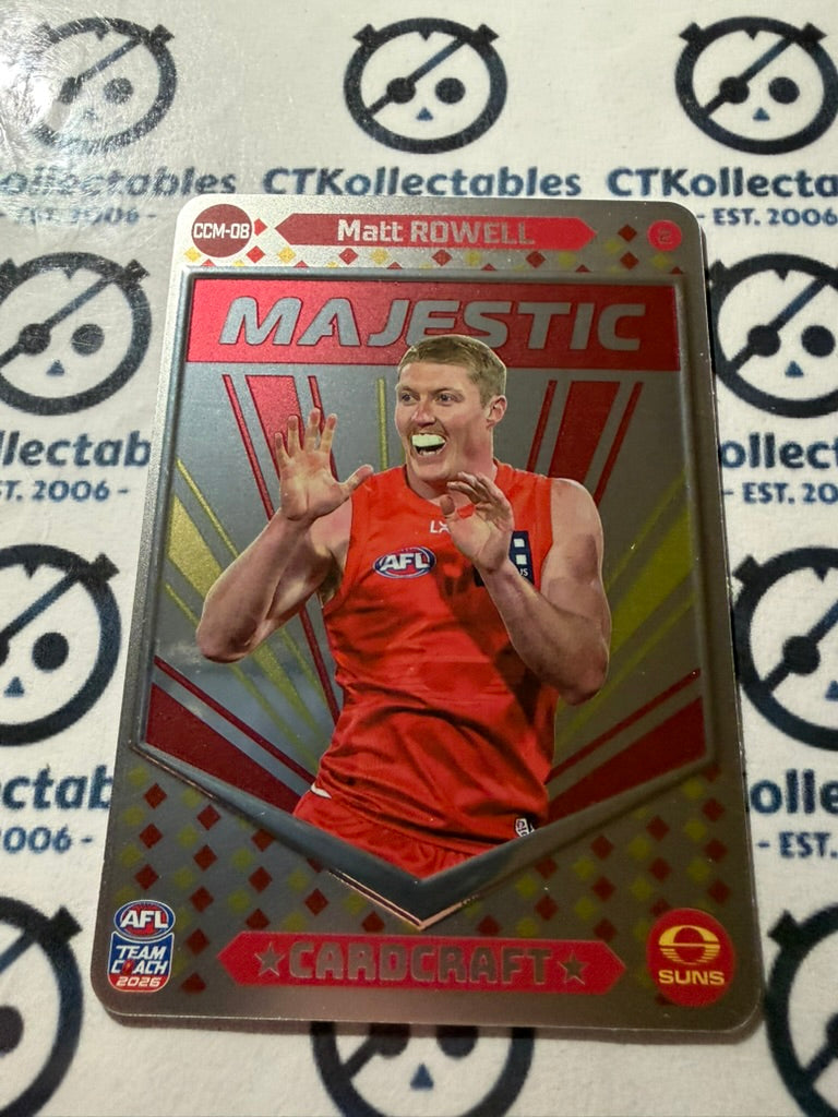 2026 Teamcoach AFL Cardcraft Majestic CCM-08 Matt Rowell #2 Suns
