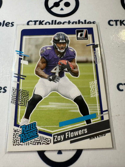 2023 NFL Panini Donruss Rated Rookie #307 Zay Flowers Baltimore Ravens