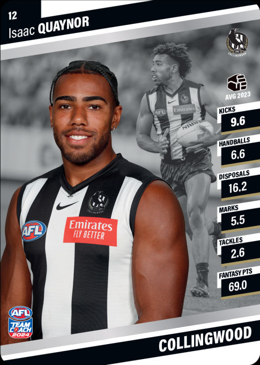 2024 AFL Teamcoach Silver Card #12 Isaac Quaynor Magpies