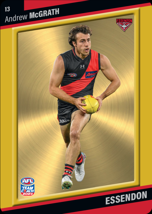 2024 AFL Teamcoach Andrew McGrath Gold #13 Bombers