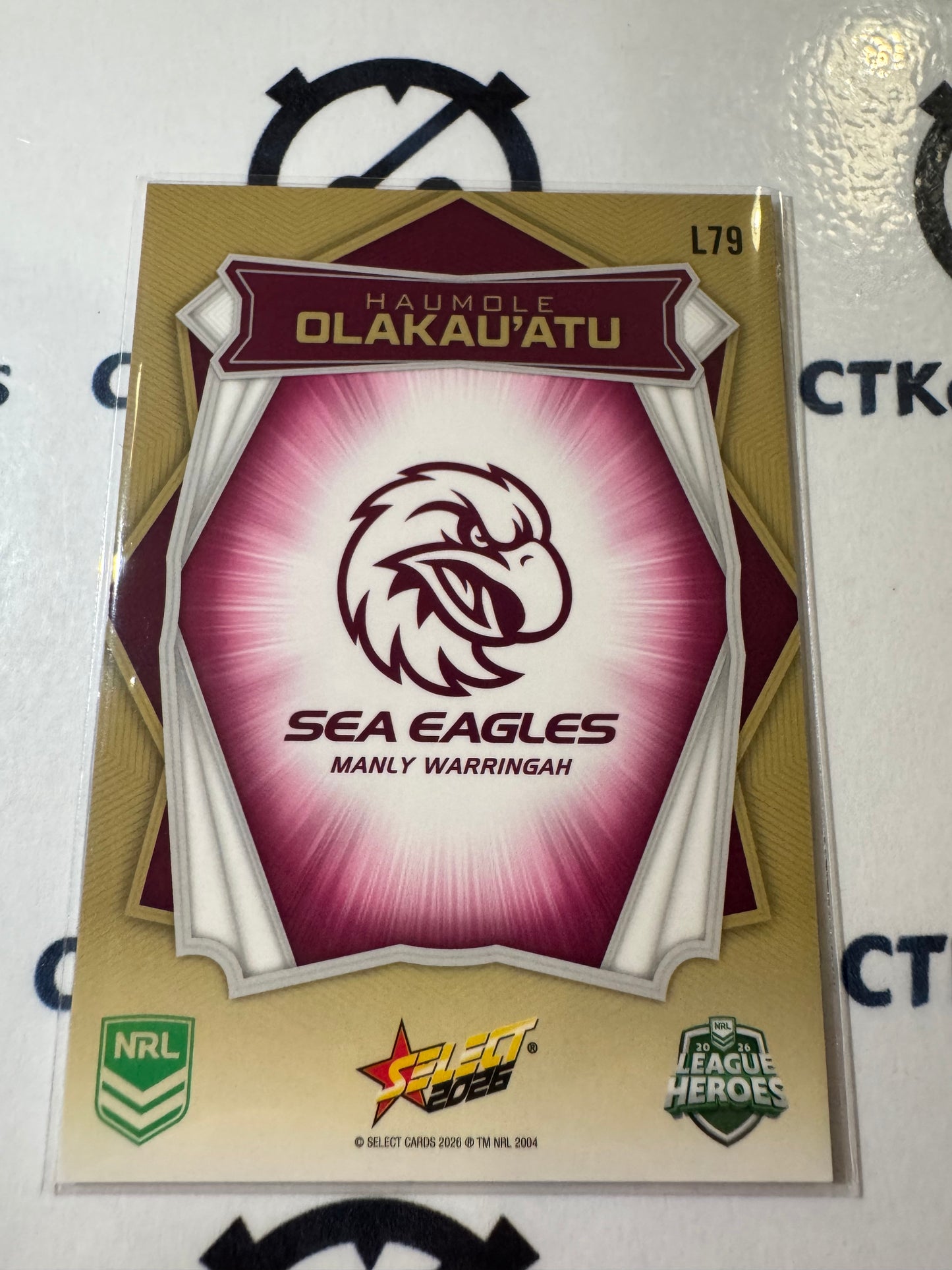 2026 Select NRL League Heroes Luminous Base #L79 Haumole Olakau'atu Sea Eagles